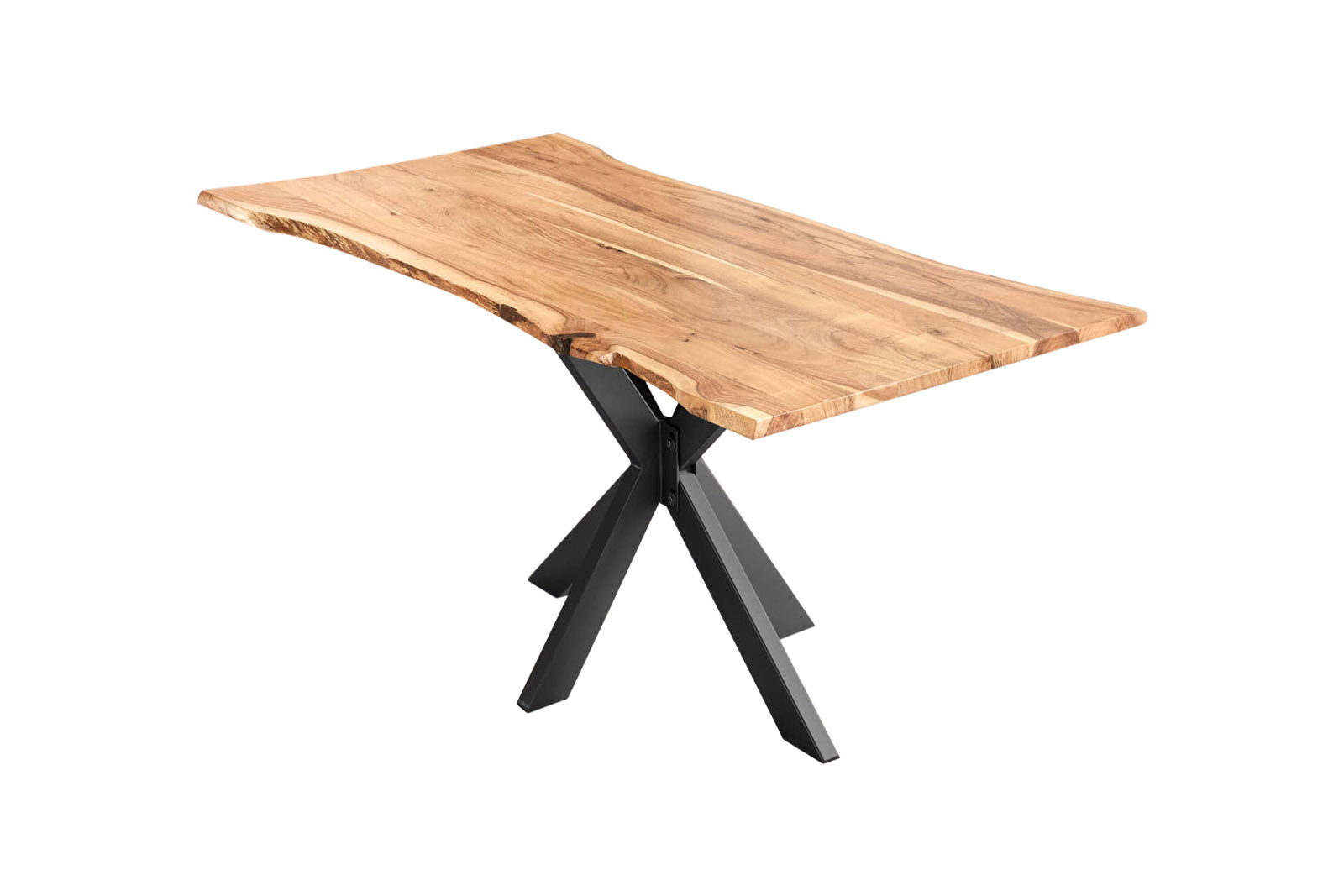 Esstisch Baumkante massiv Akazie natur 280 x 100 schwarz HELENE – Bild 2