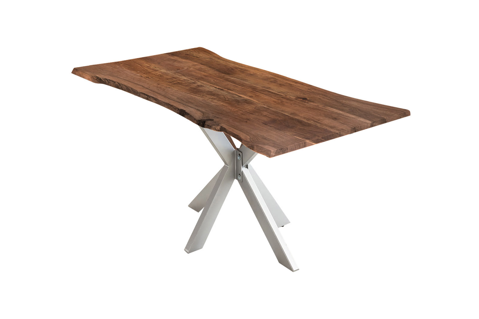 Esstisch Baumkante massiv Akazie nussbaum 280 x 100 silber HELENE – Bild 2