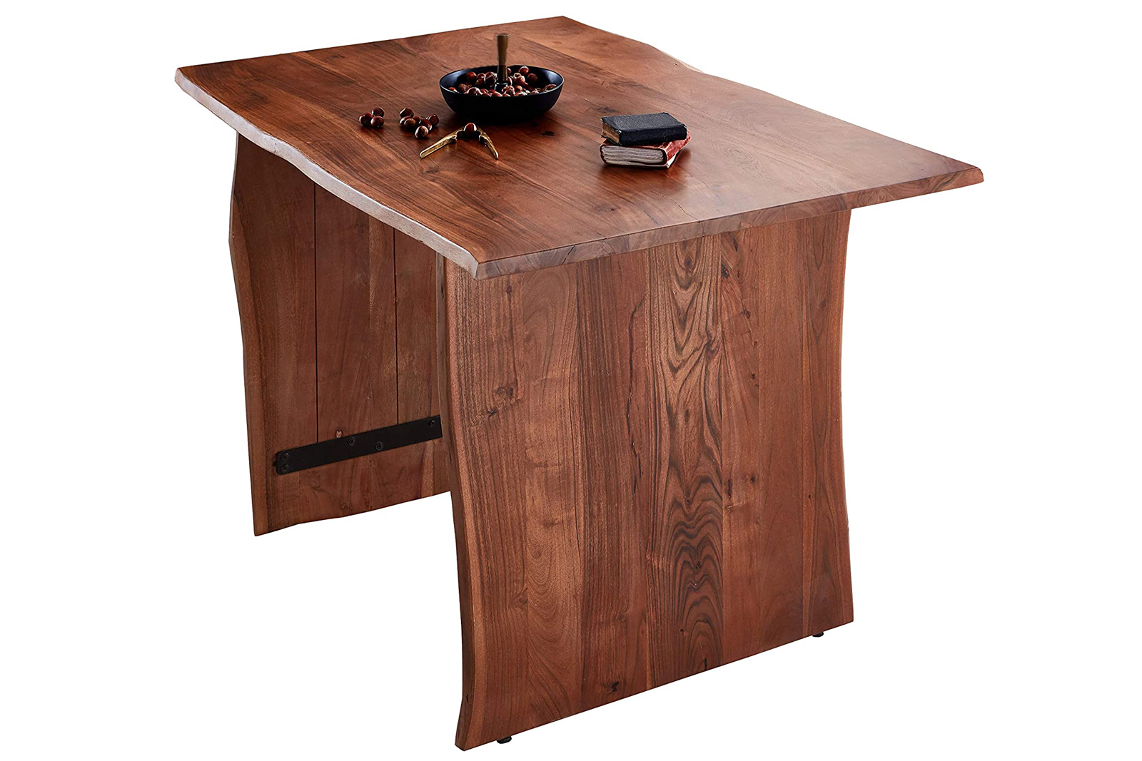 Baumkantentisch Esstisch Akazie Nussbaum 200 x 100 cm Holzgestell Henry – Bild 2