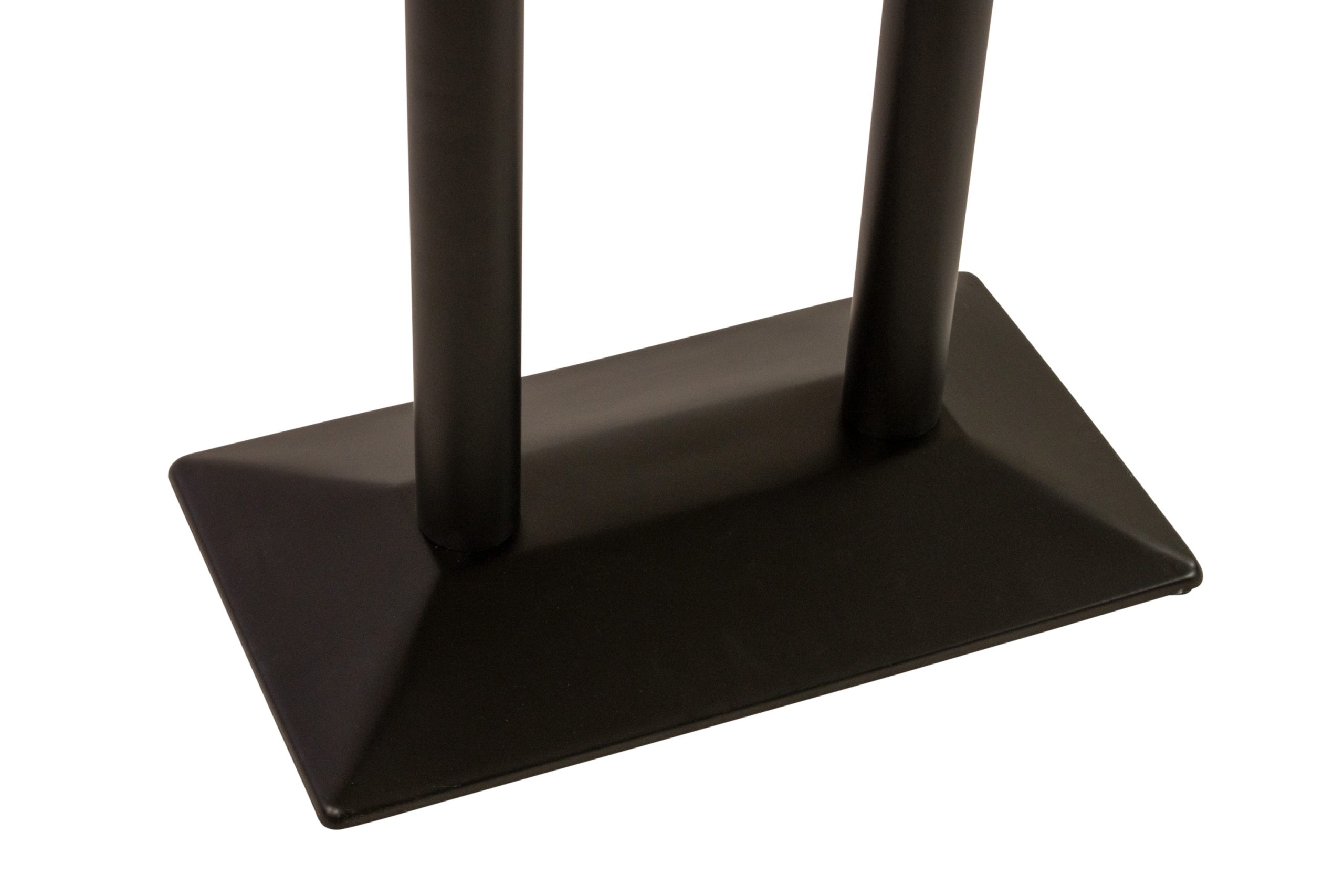 Bistrotisch Baumkante 100 x 60 cm massiv Mangoholz natur Doppel-Säulengestell schwarz IAN – Bild 7