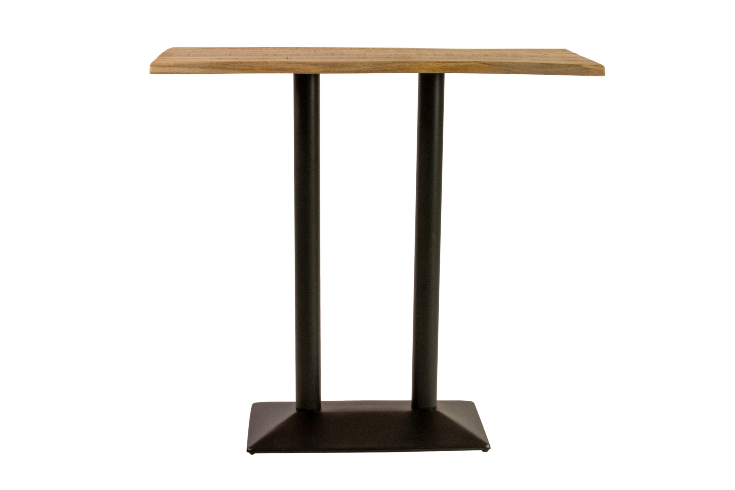Bistrotisch Baumkante 120 x 60 cm massiv Mangoholz natur Doppel-Säulengestell schwarz IAN – Bild 6