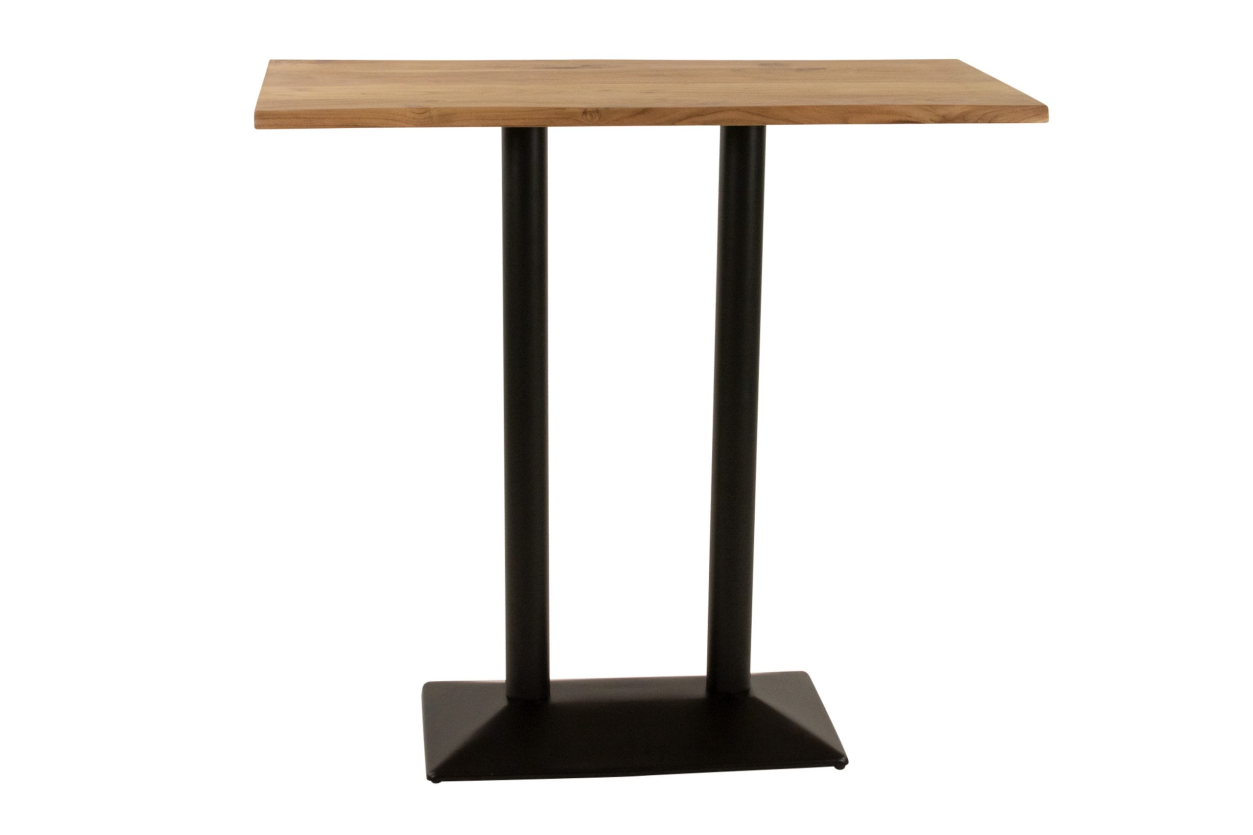 Bistrotisch Baumkante 120 x 60 cm massiv Akazie natur Doppel-Säulengestell schwarz IAN – Bild 6
