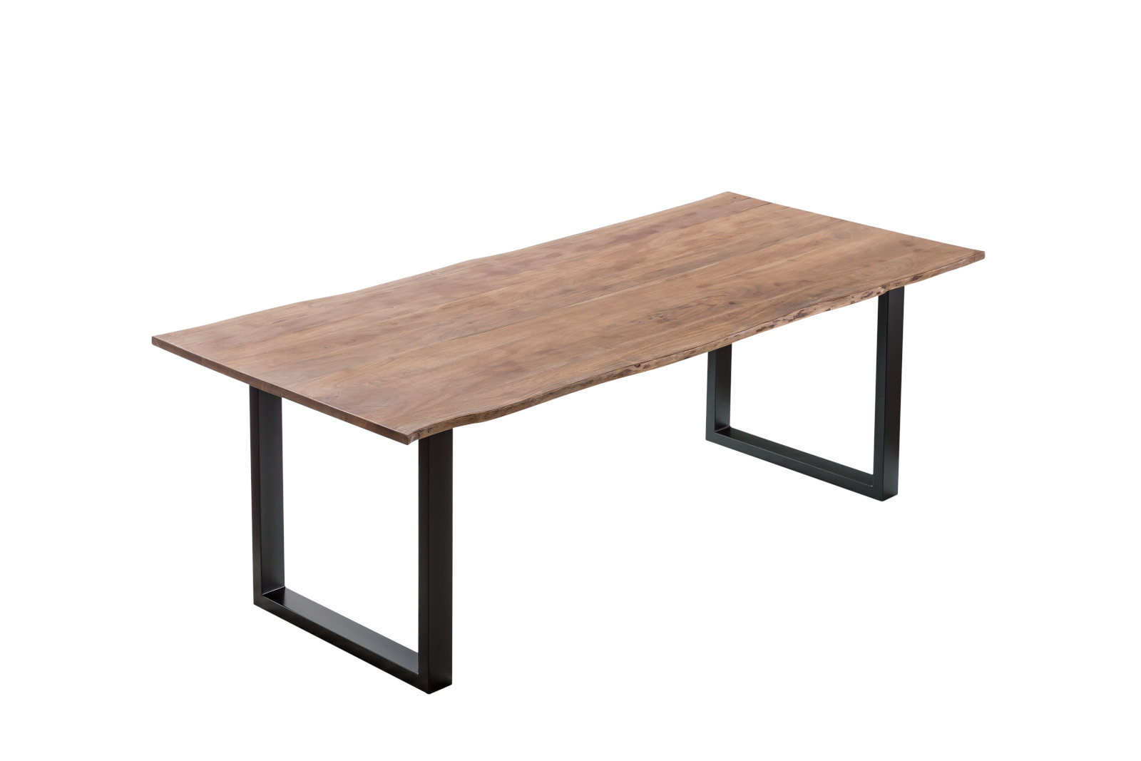 B-Ware Esstisch Baumkante massiv Akazie stone 220 x 100 schwarz Laurina – Bild 3