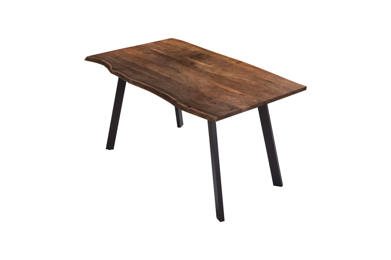 Esstisch Baumkante massiv Akazie Nussbaum 160 x 85 schwarz Laxmi – Bild 3