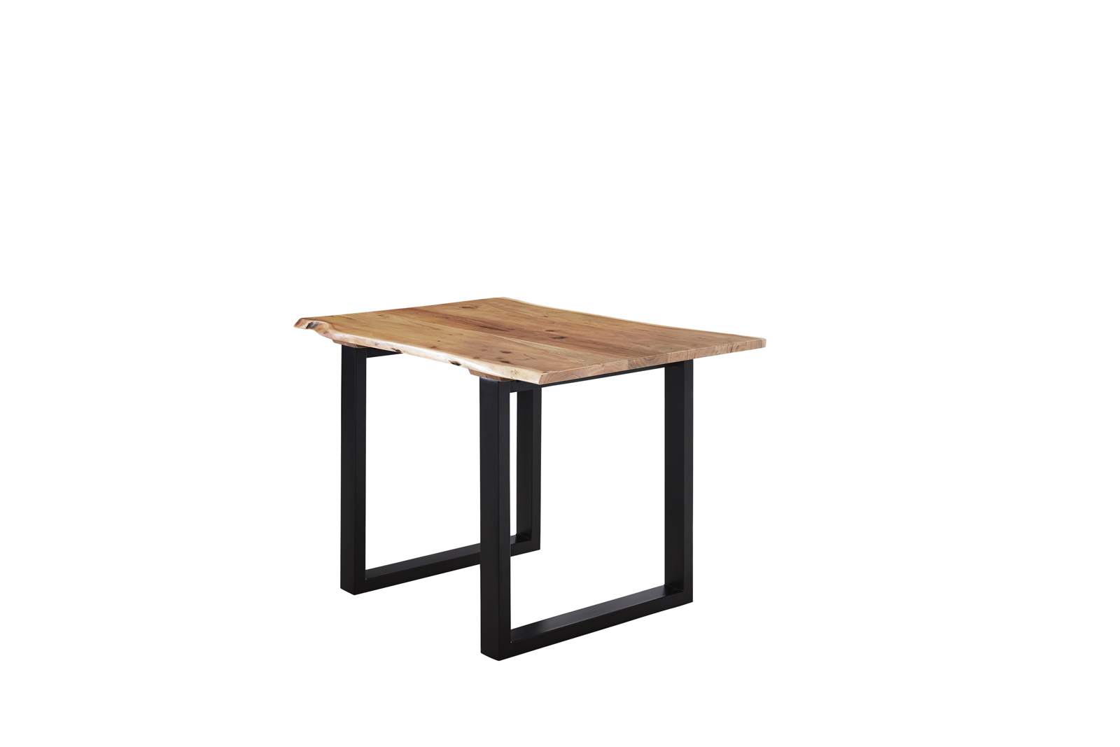 Esstisch Baumkante massiv Akazie natur 120 x 80 U-Gestell schwarz LUBIN – Bild 2