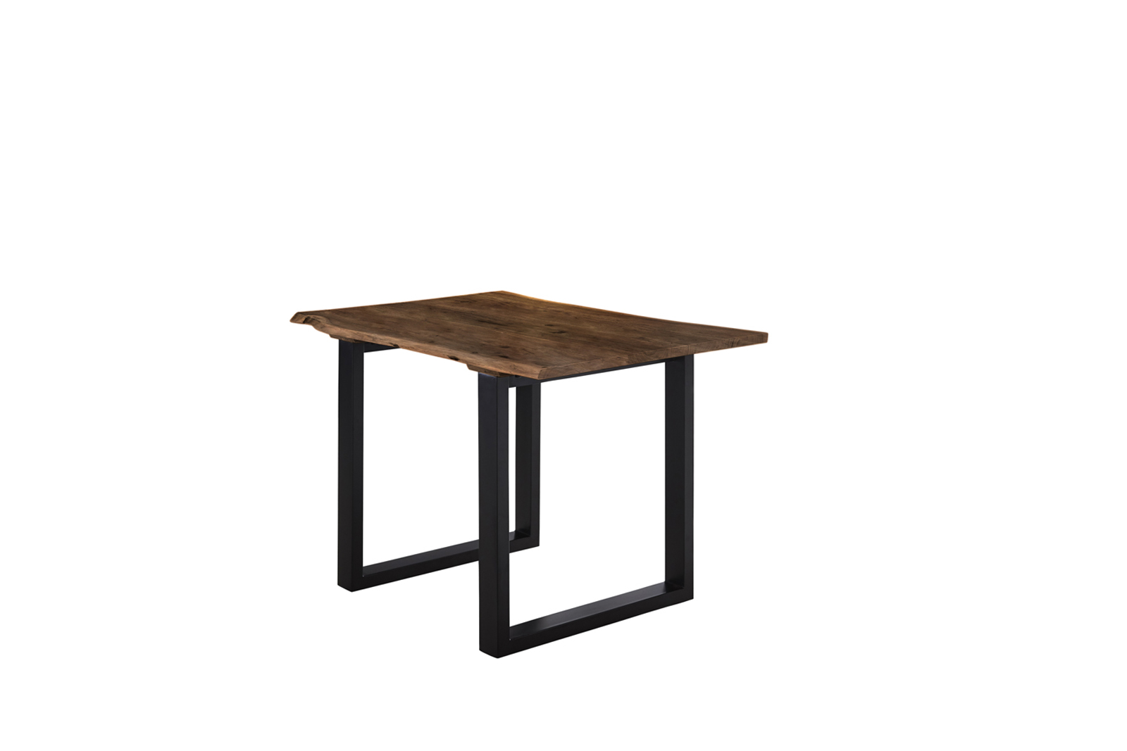 Esstisch Baumkante massiv Akazie nussbaum 140 x 80 U-Gestell schwarz LUBIN – Bild 2