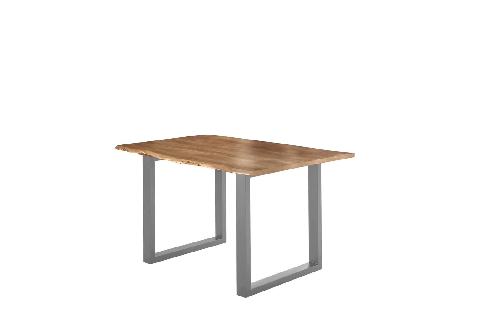 Esstisch Baumkante massiv Akazie natur 180 x 90 U-Gestell silber LUBIN – Bild 2