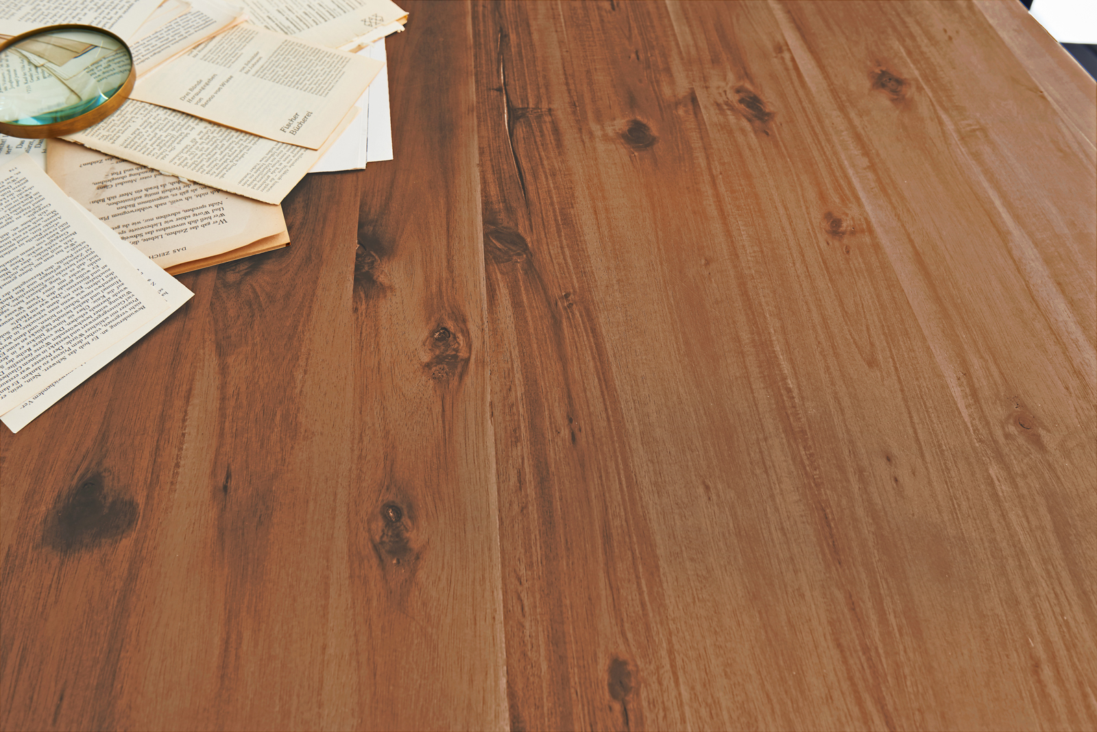 Esstisch Baumkante massiv Akazie natur 320 x 100 U-Gestell schwarz MILO – Bild 4