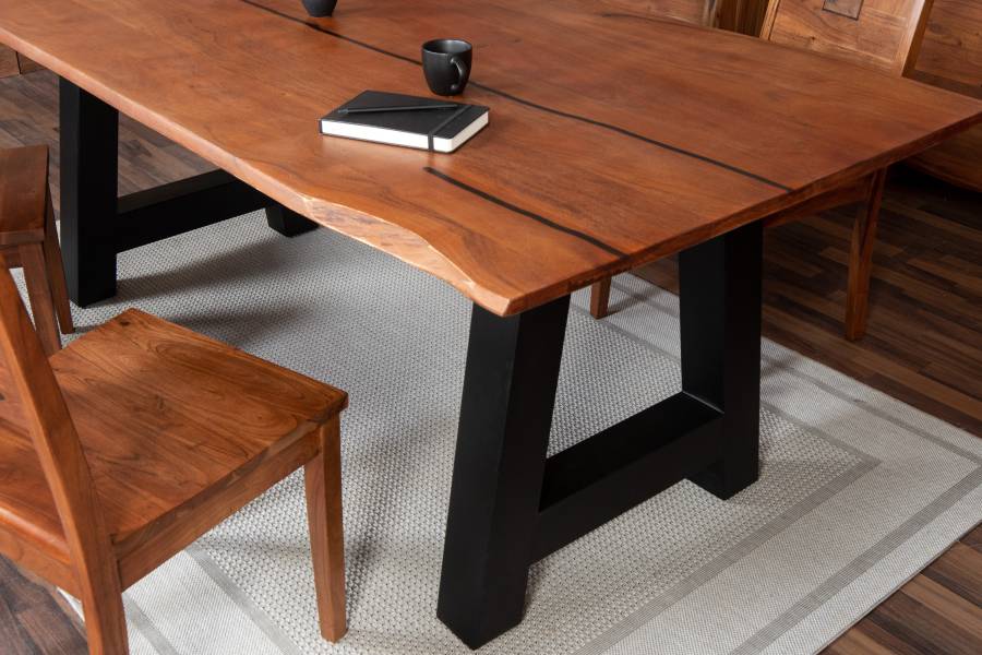 SAM_NEU-Esszimmer-Baumkante-Tische-Polly-Nussbaum-A-Form-schwarz-200-Polly_nuss_200_schwarz_04