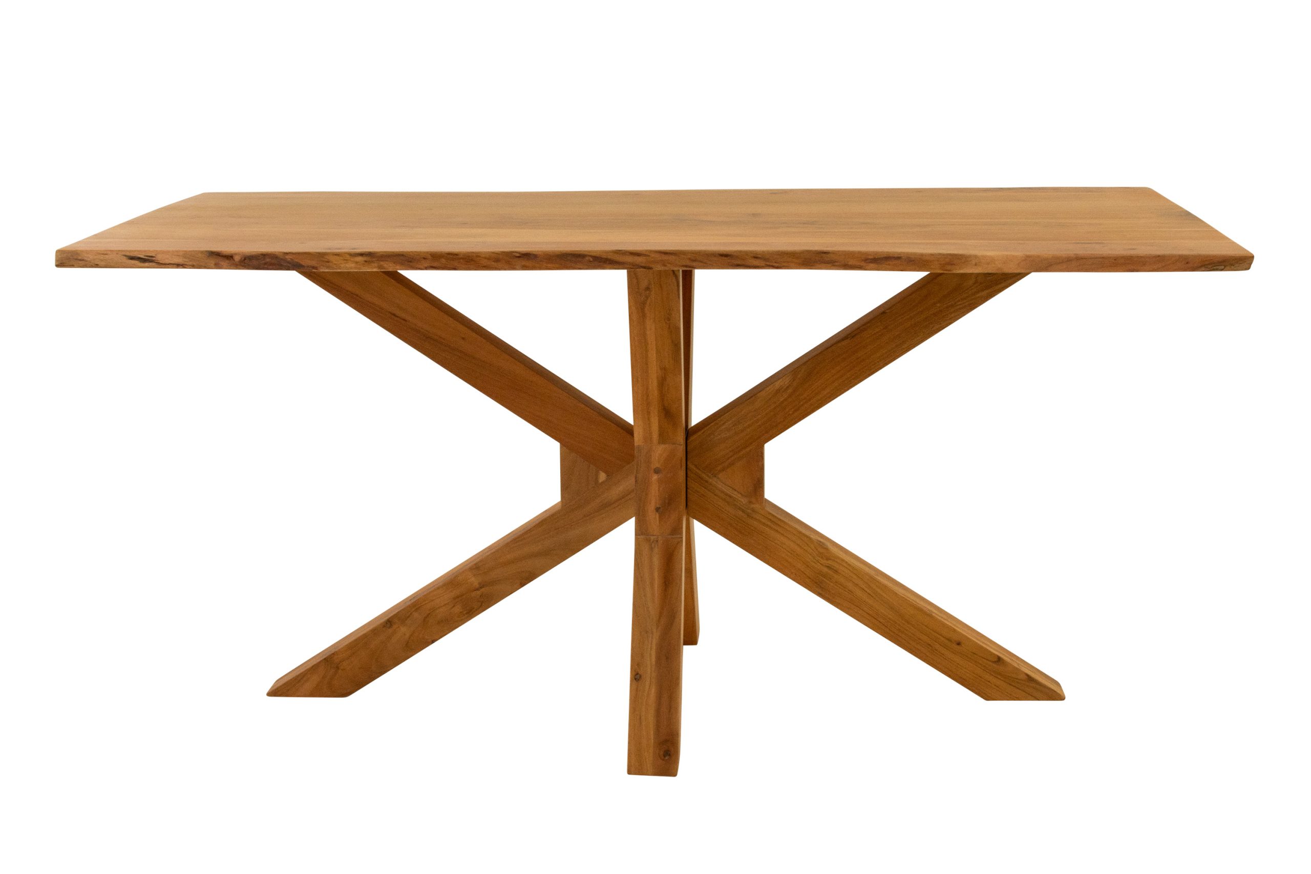 Baumkantentisch 160 x 85 cm Akazie natur Spider-Gestell Holz natur PRAG – Bild 6