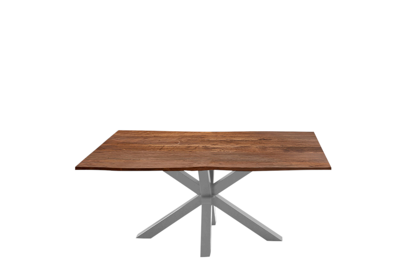 B-Ware Esstisch Baumkante Akazie Nussbaum 120 x 80 cm silber QUINCY – Bild 2