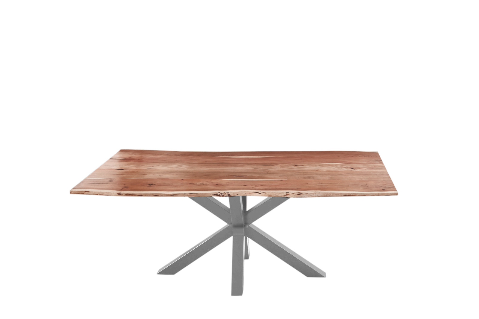 Esstisch Baumkante Akazie Natur 240 x 100 cm silber QUINCY – Bild 2