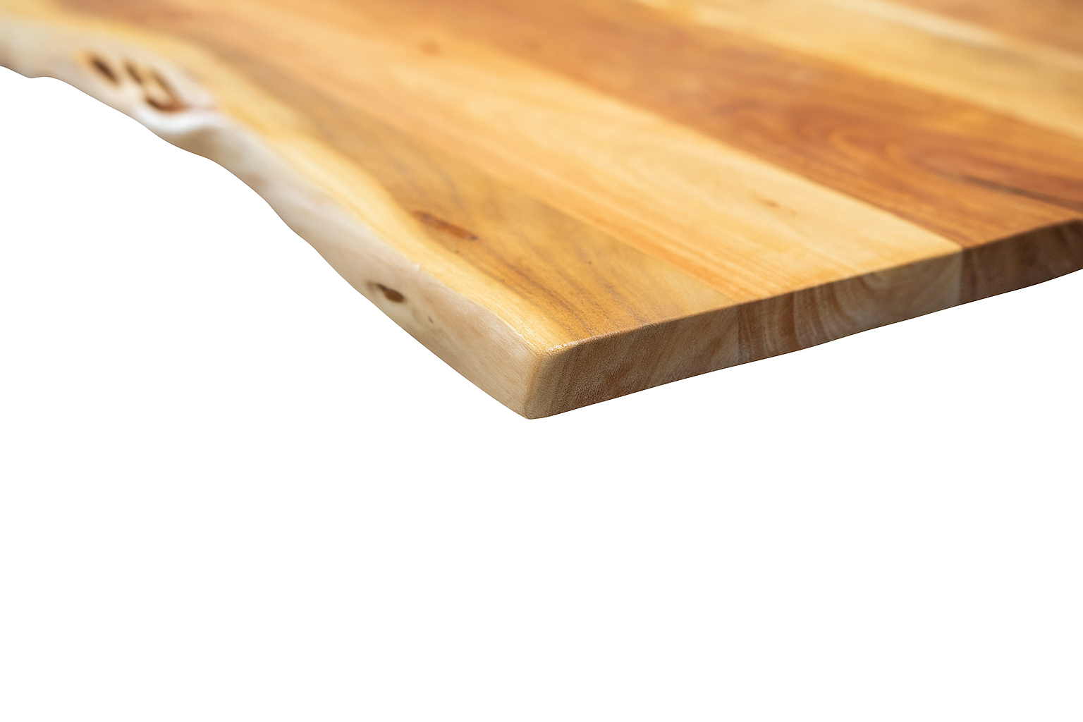 Esstisch Baumkante 260 x 100 cm massiv Akazie natur U-Gestell schwarz QUINTUS – Bild 5