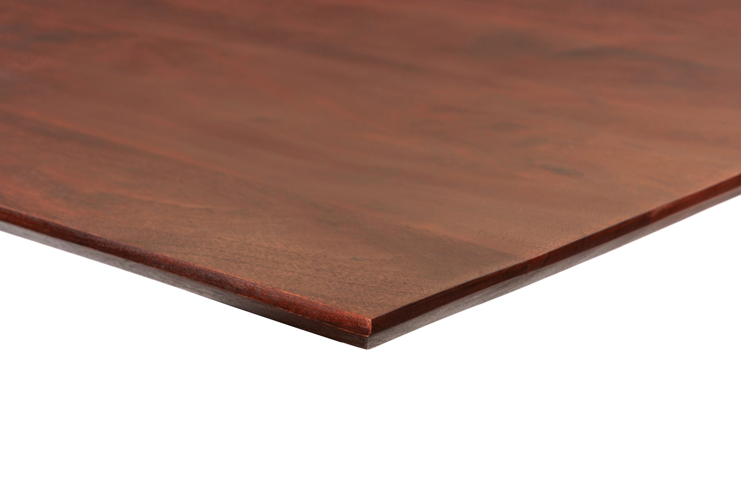 Esstisch 160x85 cm Akazie massiv kastaniefarben Schweizer Kante Spider-Gestell silber RITA – Bild 5