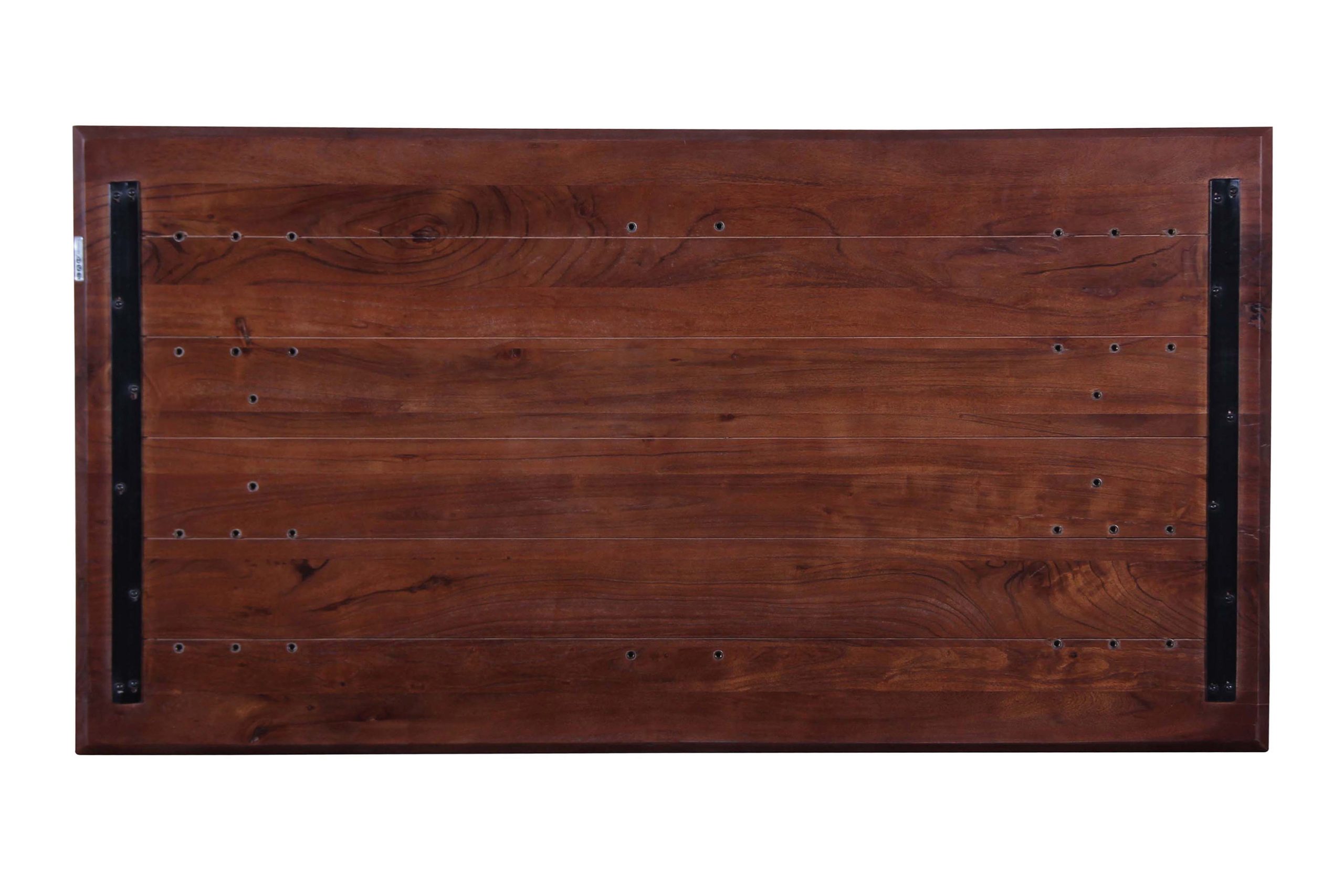 Esstisch 160x85 cm Akazie massiv kastaniefarben Schweizer Kante Spider-Gestell silber RITA – Bild 7