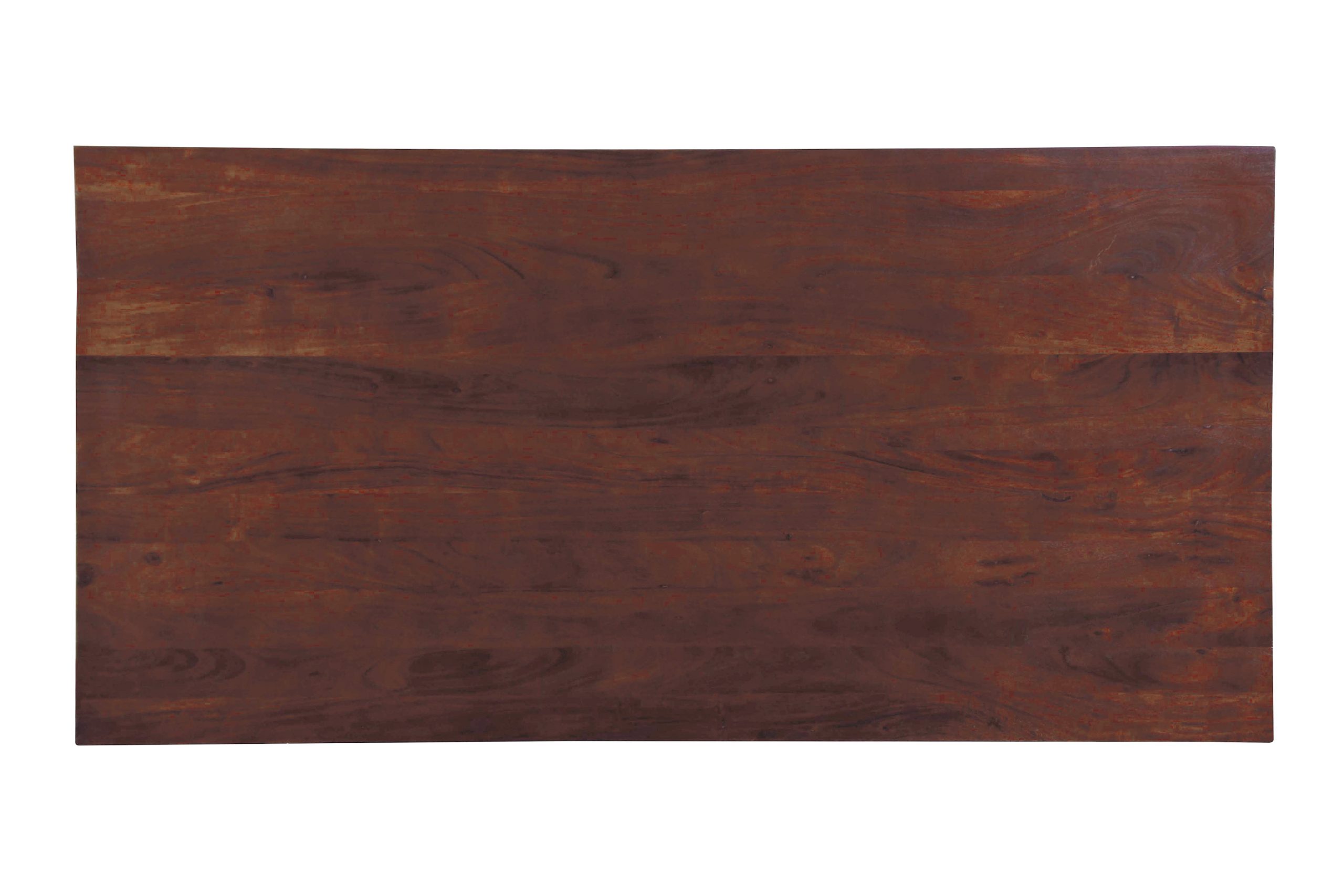 Esstisch 180x90 cm Akazie massiv kastaniefarben Schweizer Kante Spider-Gestell silber RITA – Bild 6