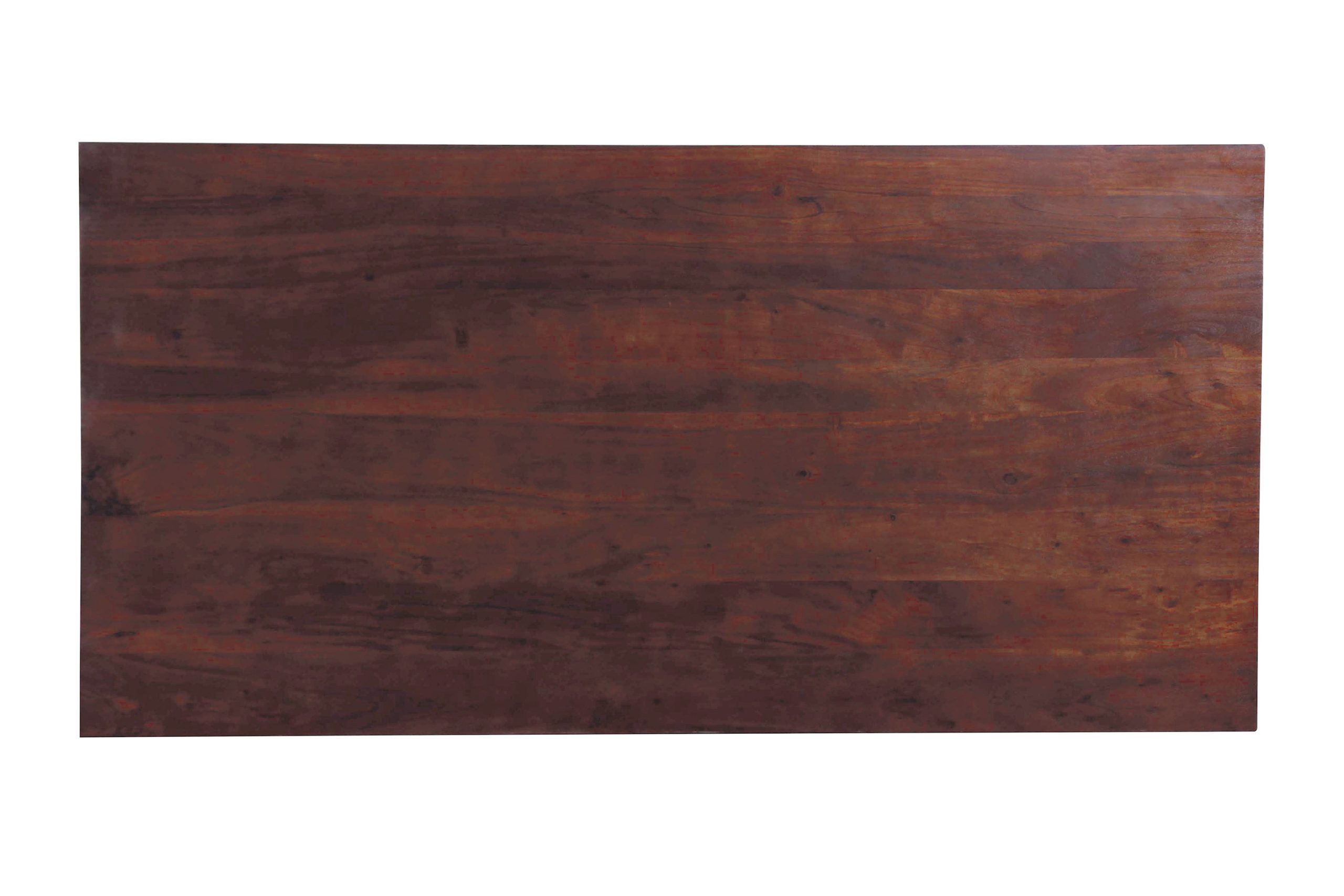 Esstisch 200x100 cm Akazie massiv kastaniefarben Schweizer Kante U-Gestell silber RITA – Bild 6