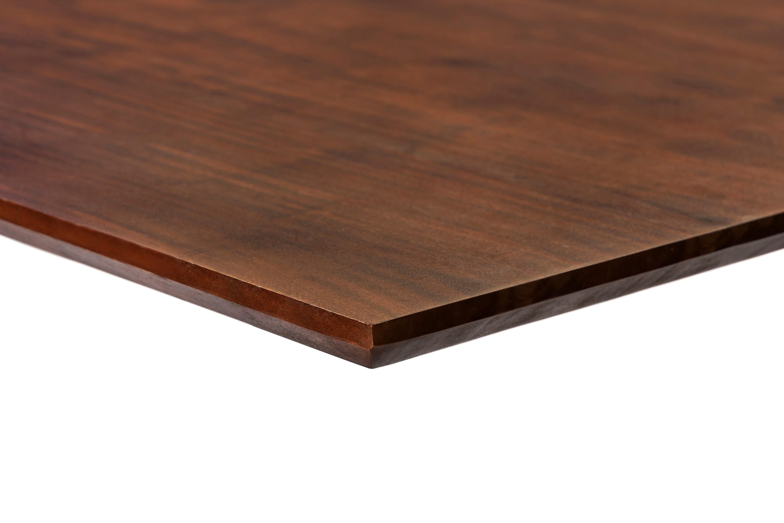 Esstisch 200x100 cm Akazie massiv kastaniefarben Schweizer Kante X-Gestell silber RITA – Bild 5