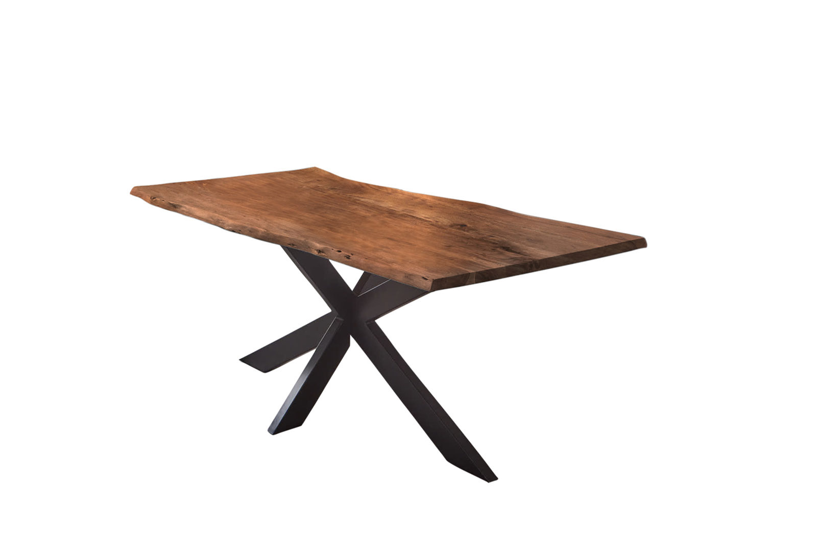 Esstisch Baumkante Akazie Nussbaum 140 x 80 cm schwarz TABEA – Bild 3