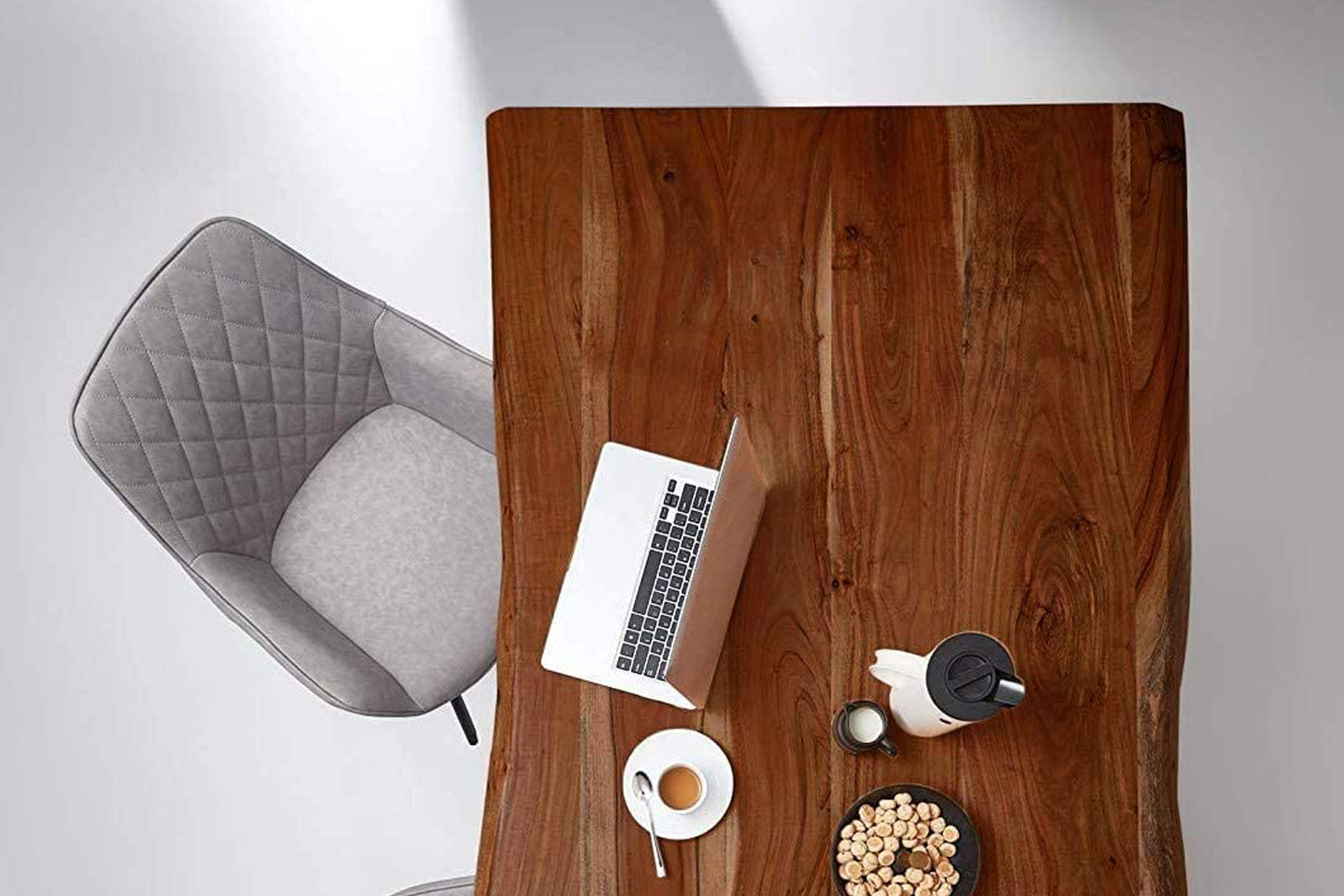 Esstisch Baumkante massiv Akazie nussbaum 300 x 100 Silber Utrecht – Bild 5