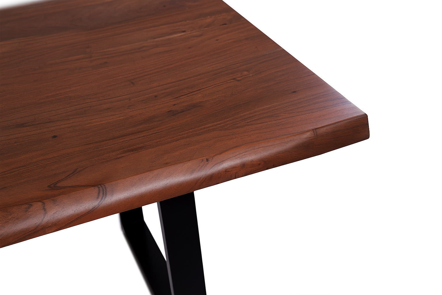 Esstisch Baumkante 280 x 110 cm Akazie Nussbaum U-Gestell schwarz VALIN – Bild 5