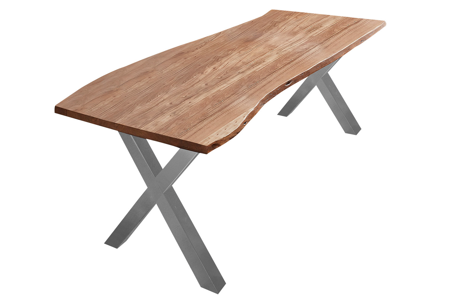 Esstisch Baumkante massiv Akazie natur 240 x 100 silber XANTEN – Bild 2