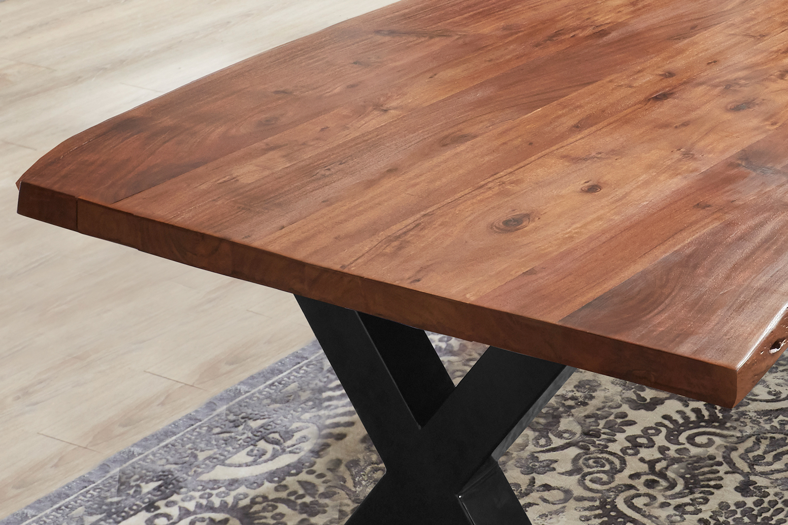 Esstisch Baumkante massiv Akazie nussbaum 240 x 100 schwarz XANTEN – Bild 4