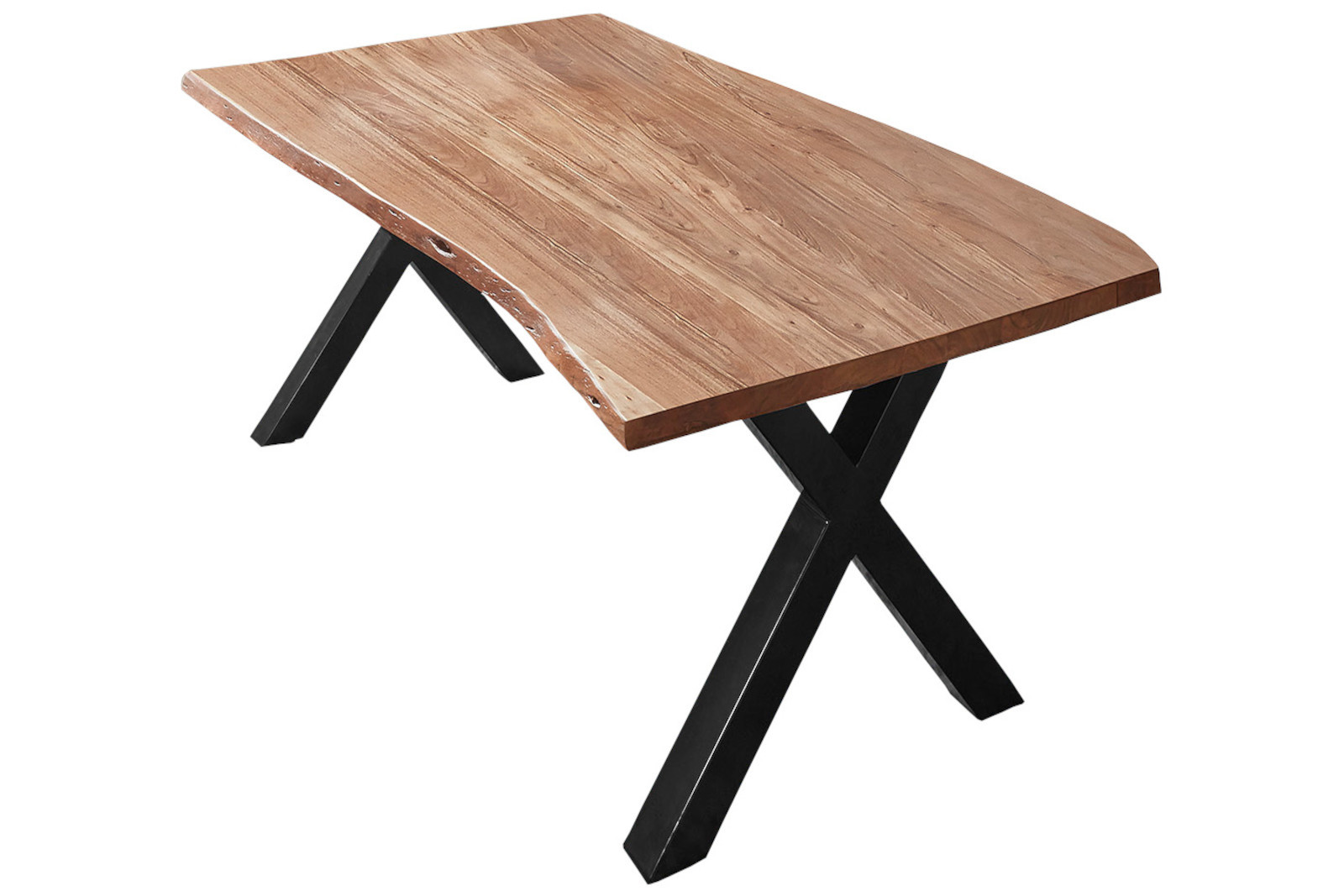 Esstisch Baumkante massiv Akazie natur 180 x 90 schwarz XAVER – Bild 3