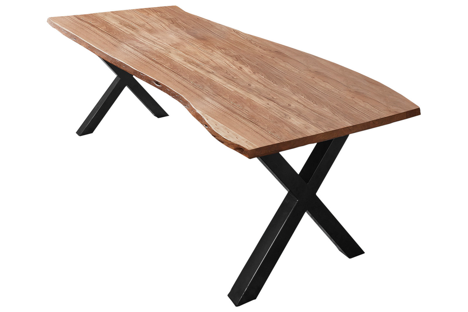 Esstisch Baumkante massiv Akazie natur 240 x 100 schwarz XAVER – Bild 3