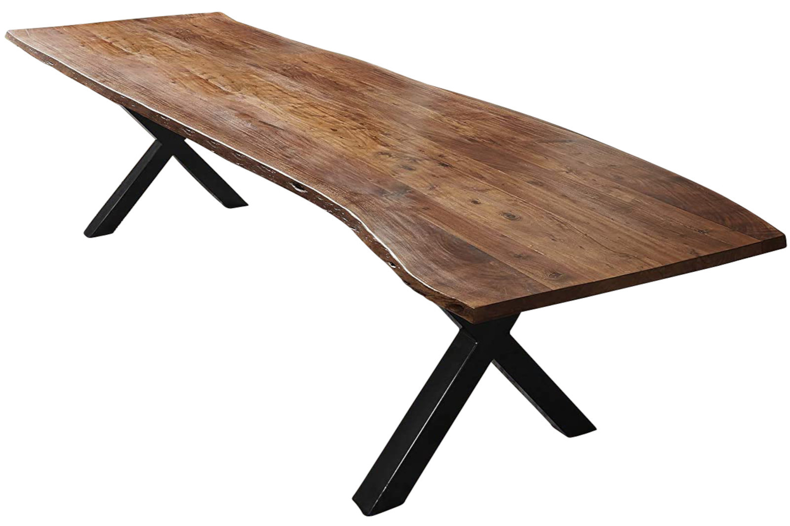 Esstisch Baumkante massiv Akazie nussbaum 300 x 100 schwarz XAVER – Bild 3