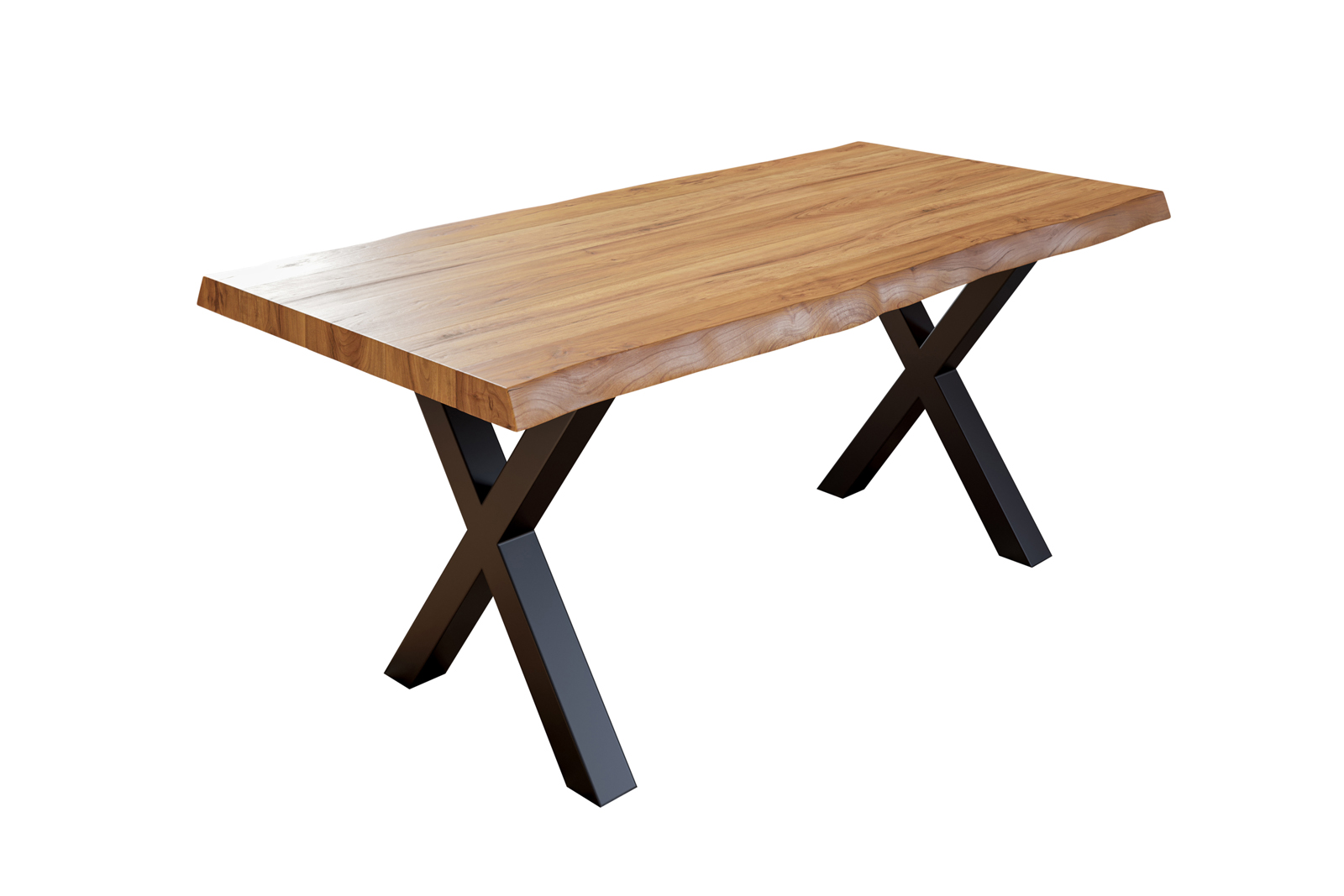 Esstisch Baumkante massiv Akazie natur 280 x 100 schwarz Xerez – Bild 3