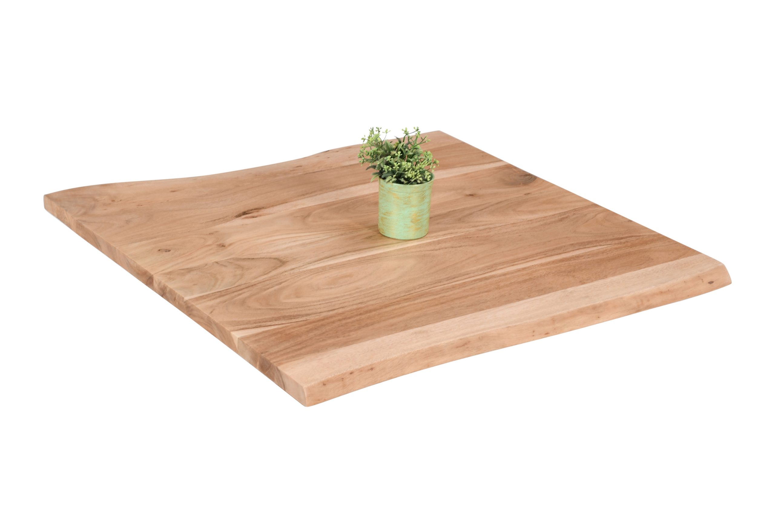 Tischplatte Baumkante Akazie massiv Natur 60 x 60 cm BRASILEIRO