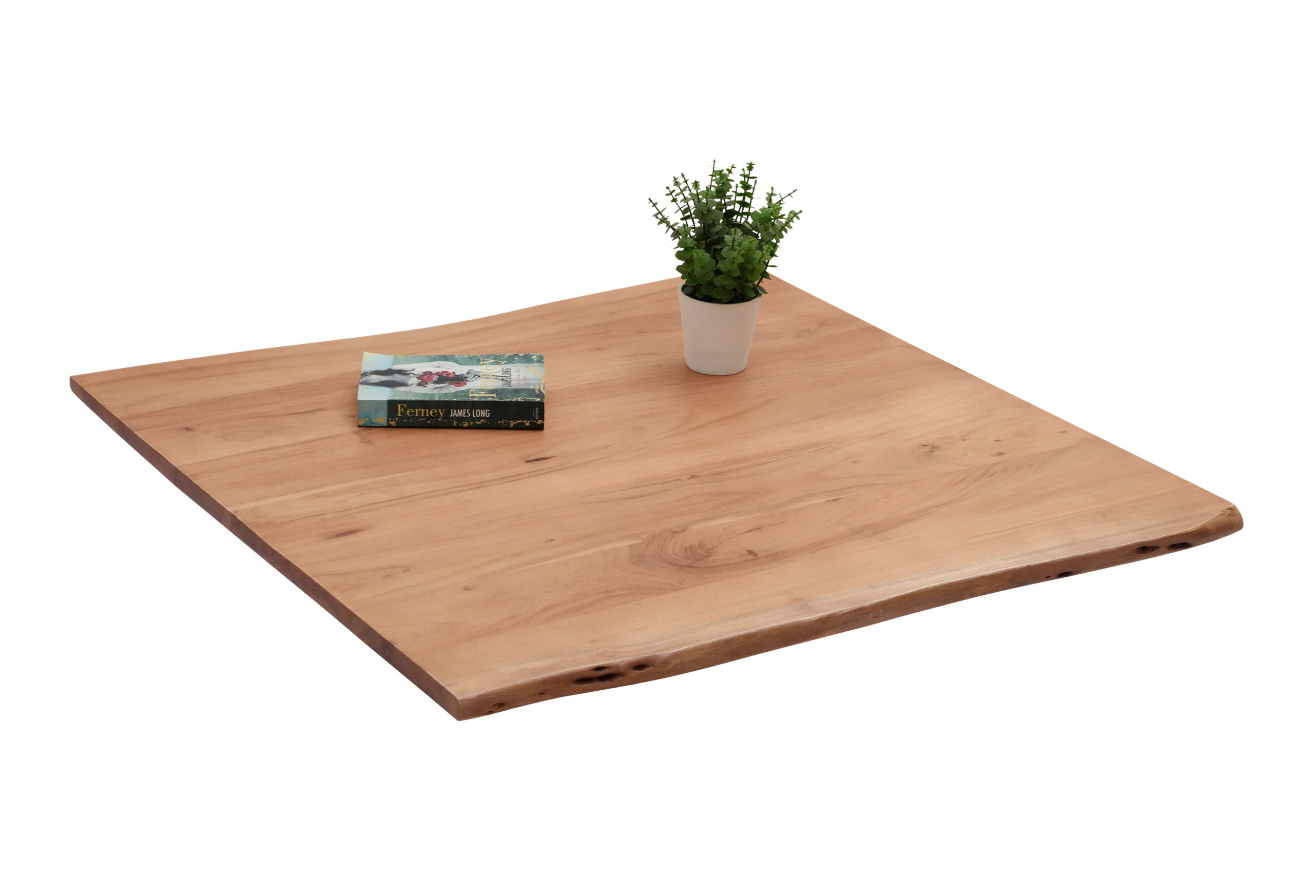 Tischplatte Baumkante Akazie Natur 80 x 80 cm BERN