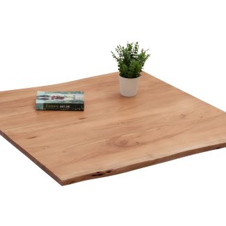 Tischplatte Baumkante Akazie Natur 90 x 90 cm BERN
