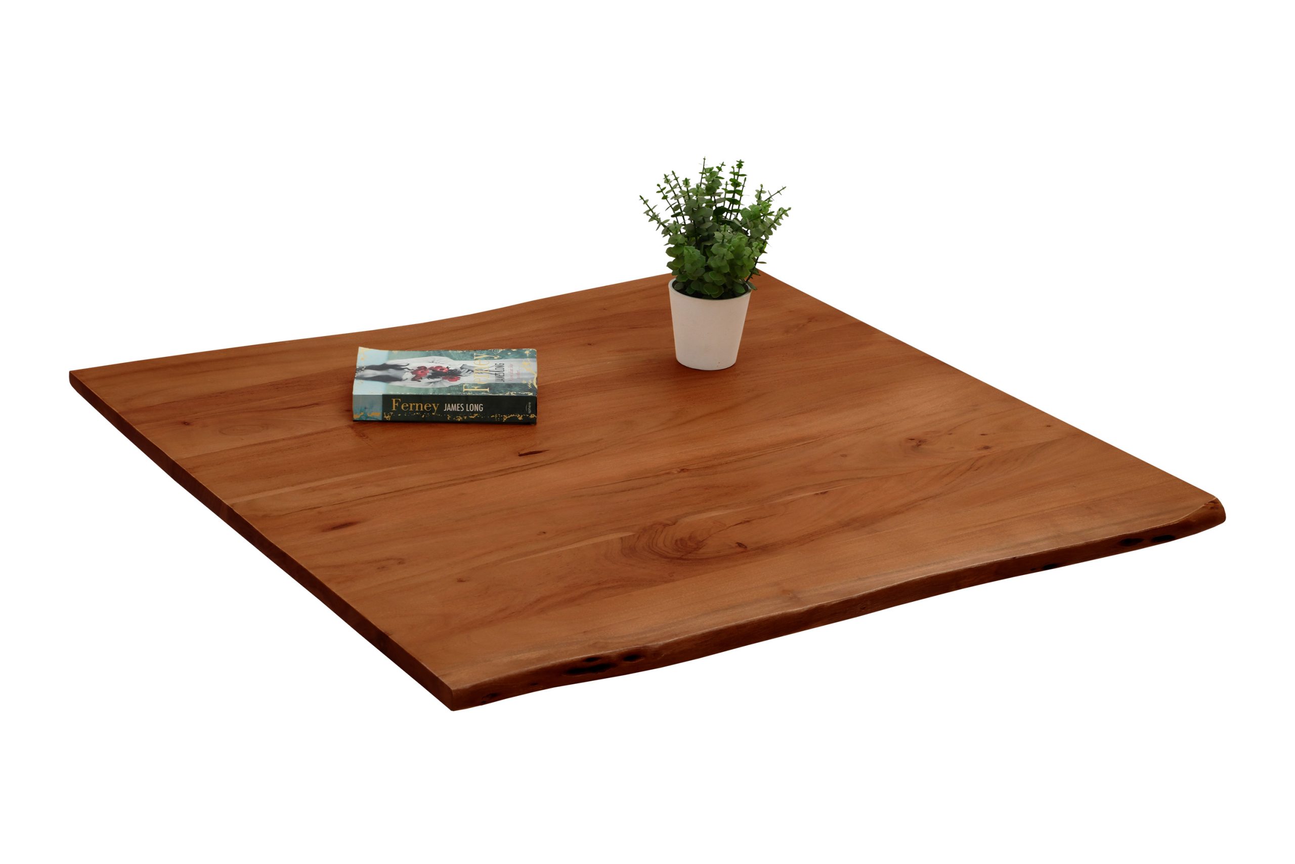 Tischplatte Baumkante Akazie Nussbaum 90 x 90 cm BERN
