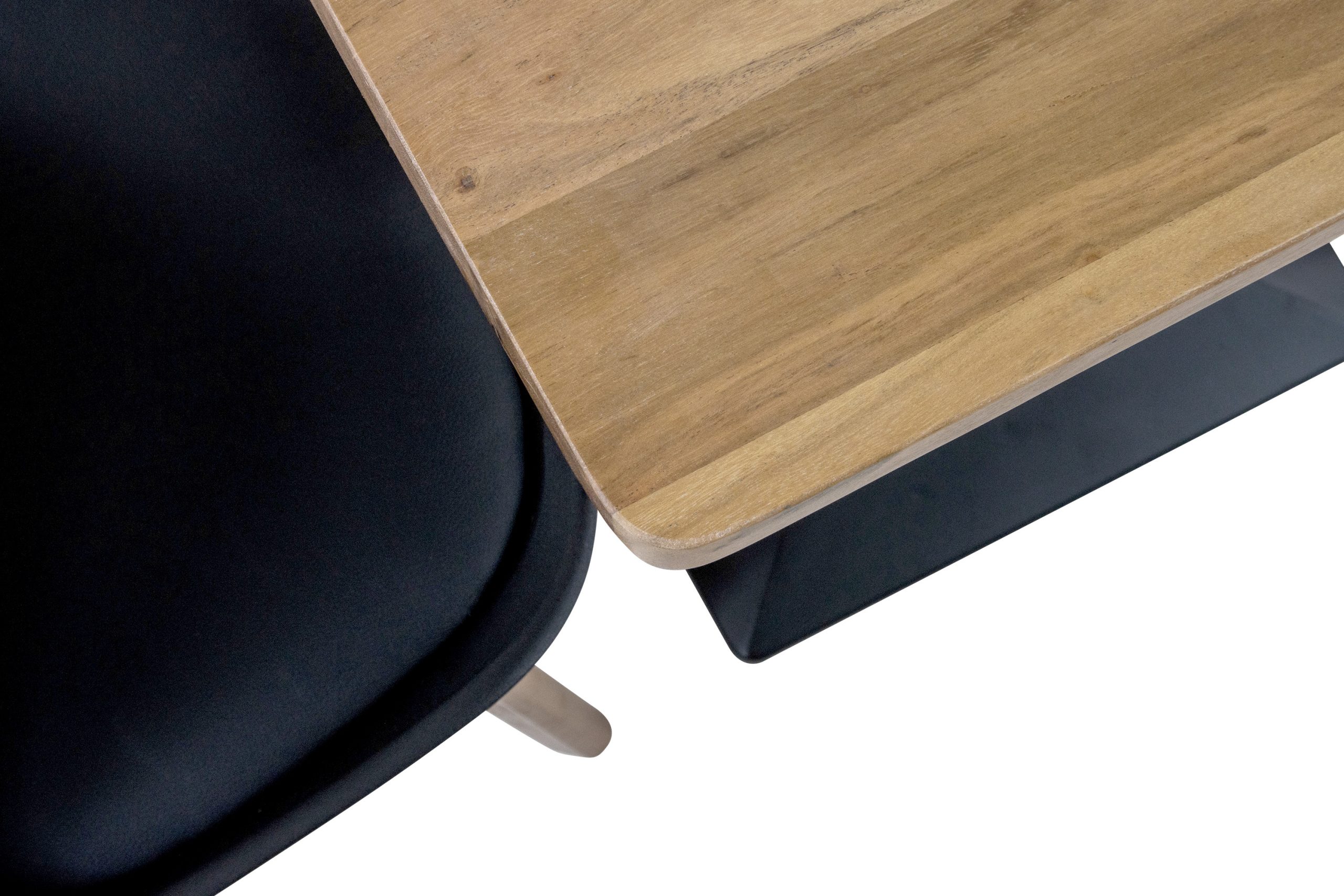 Bistrotisch eckig Runde Kante 60 x 60 cm Akazienholz natur massiv Säulengestell-eckig schwarz EMILE – Bild 6