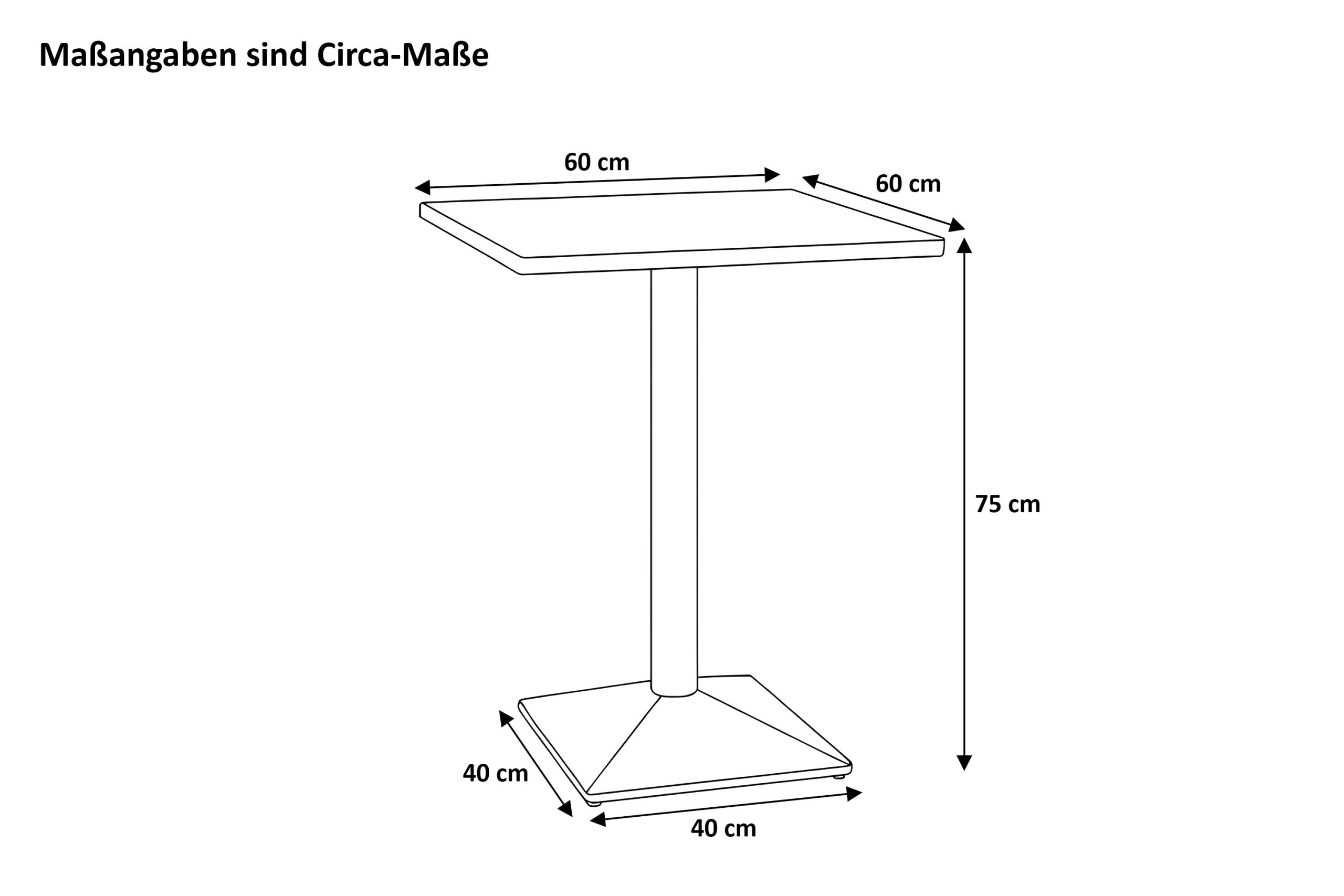 Bistrotisch eckig Runde Kante 60 x 60 cm Akazienholz natur massiv Säulengestell-eckig silber EMILE – Bild 3