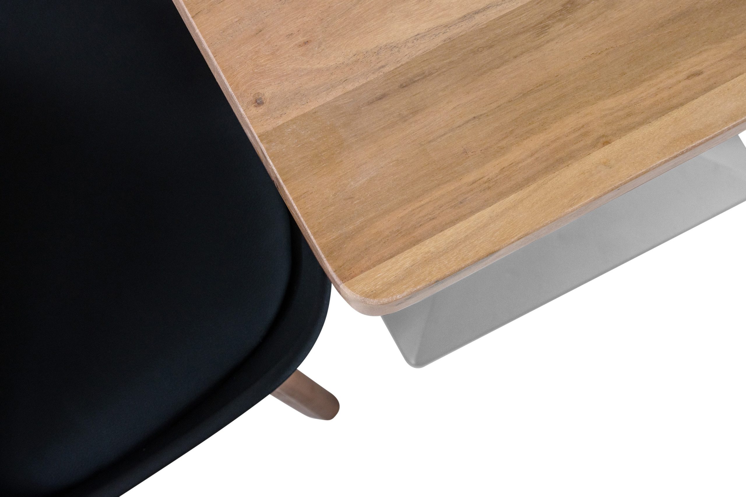 Bistrotisch eckig Runde Kante 60 x 60 cm Akazienholz natur massiv Säulengestell-eckig silber EMILE – Bild 6