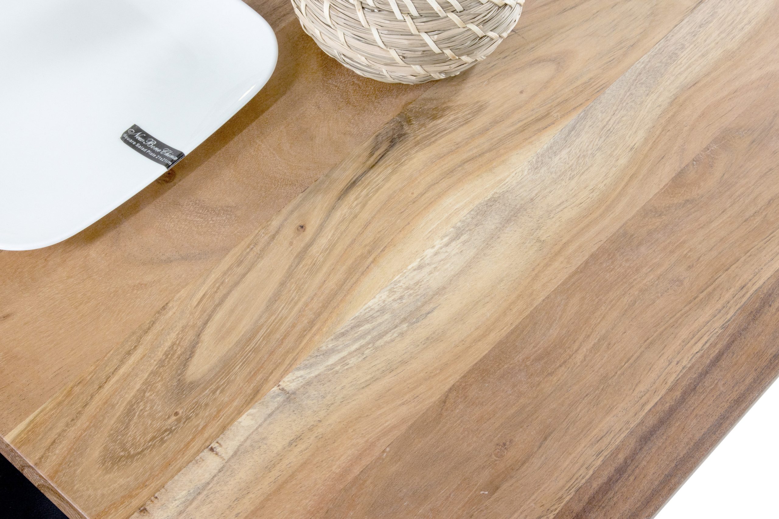 Bistrotisch eckig Runde Kante 70 x 70 cm Akazienholz natur massiv Säulengestell-rund schwarz EMILE – Bild 6