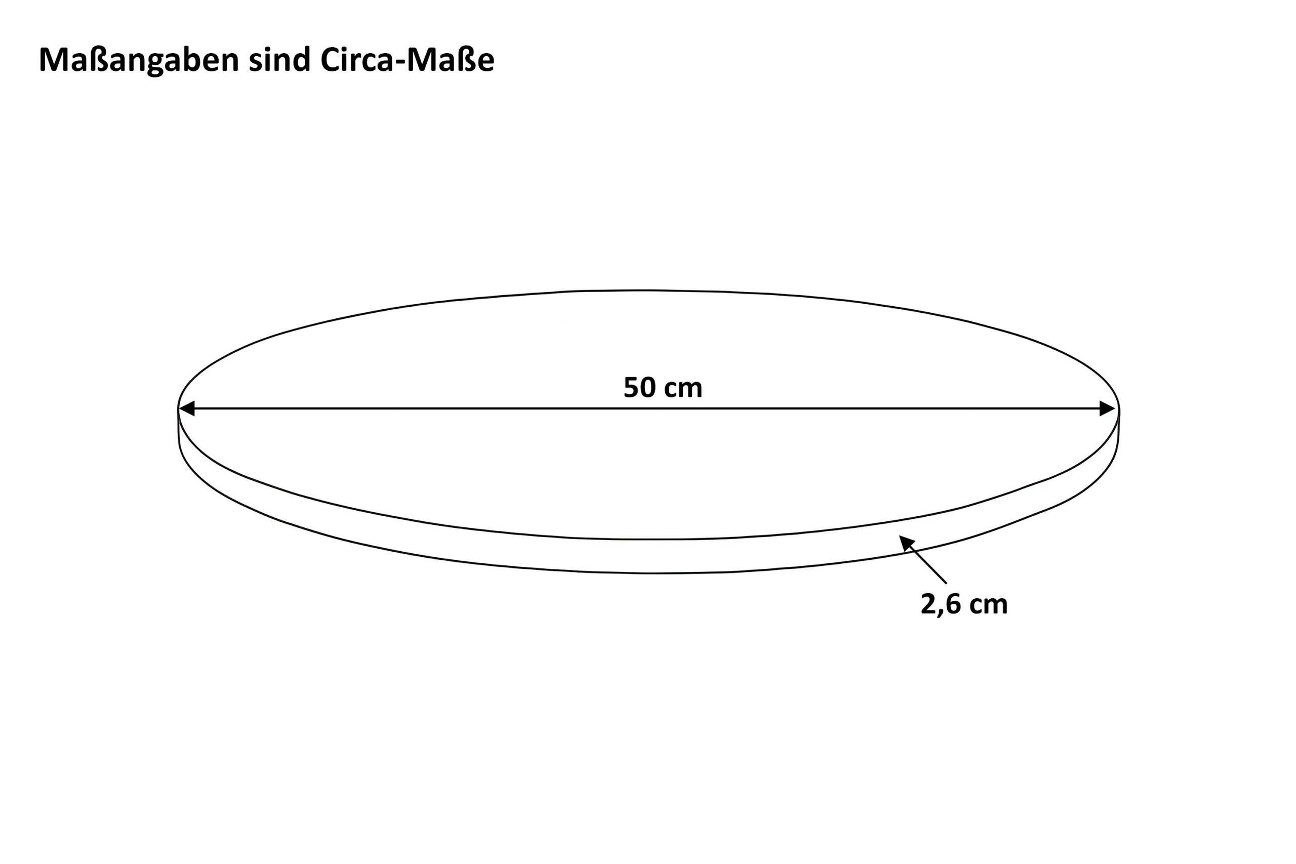 Tischplatte runde Form 50 x 50 cm Akazie natur massiv EMILIO – Bild 2