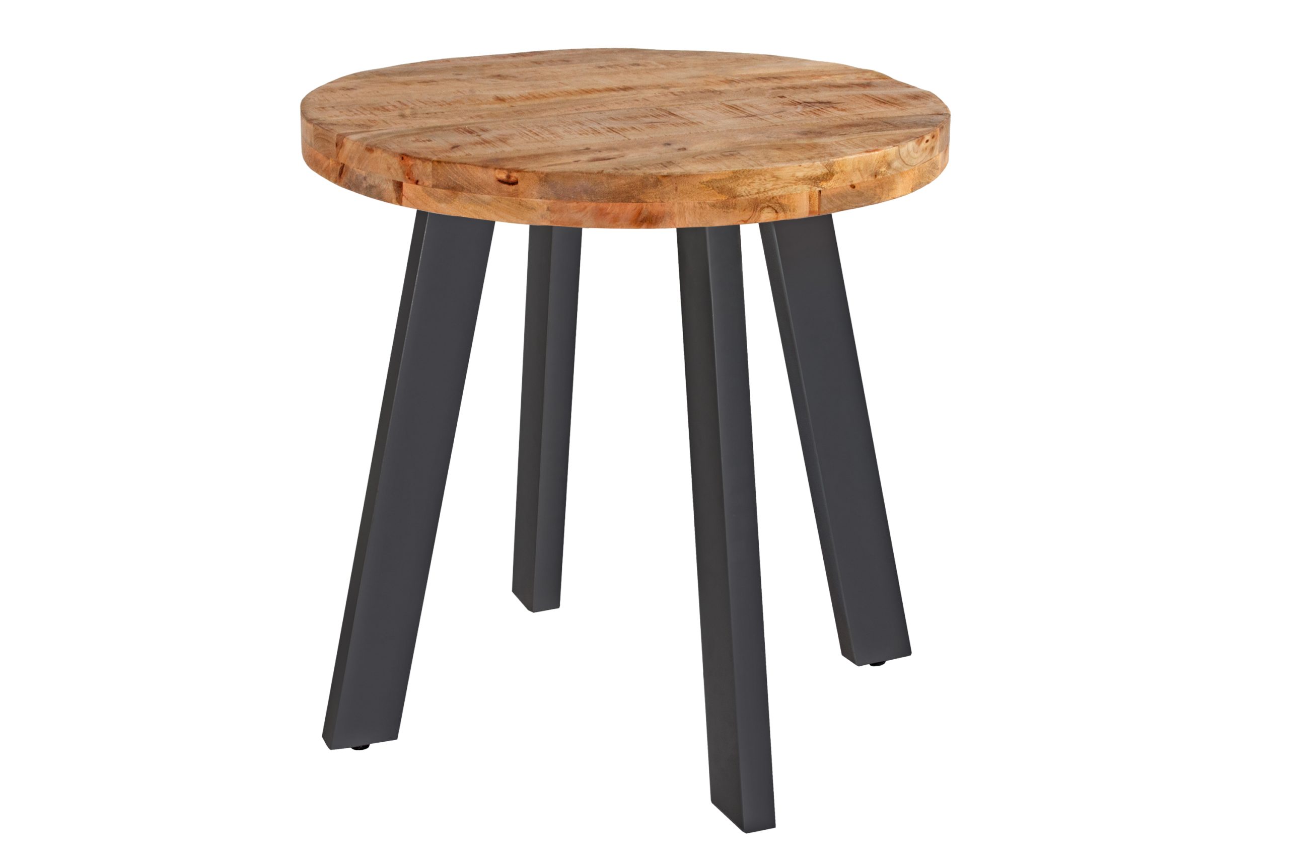 Esstisch rund Mangoholz massiv 100 cm schwarz ADELINA – Bild 2