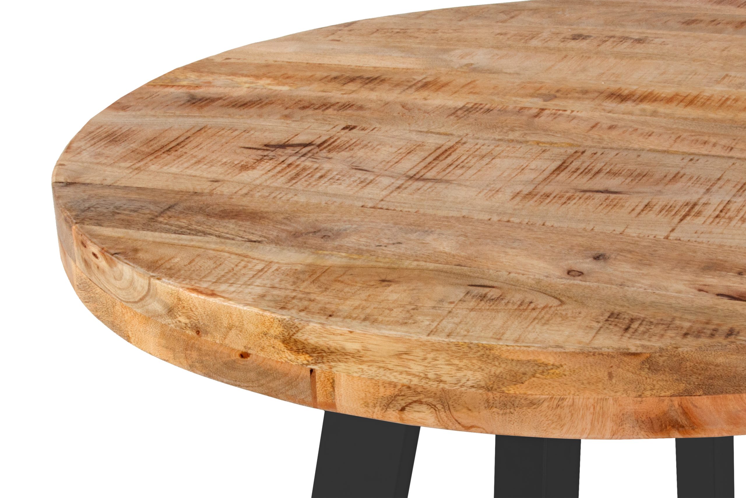 Esstisch rund Mangoholz massiv 100 cm schwarz ADELINA – Bild 4