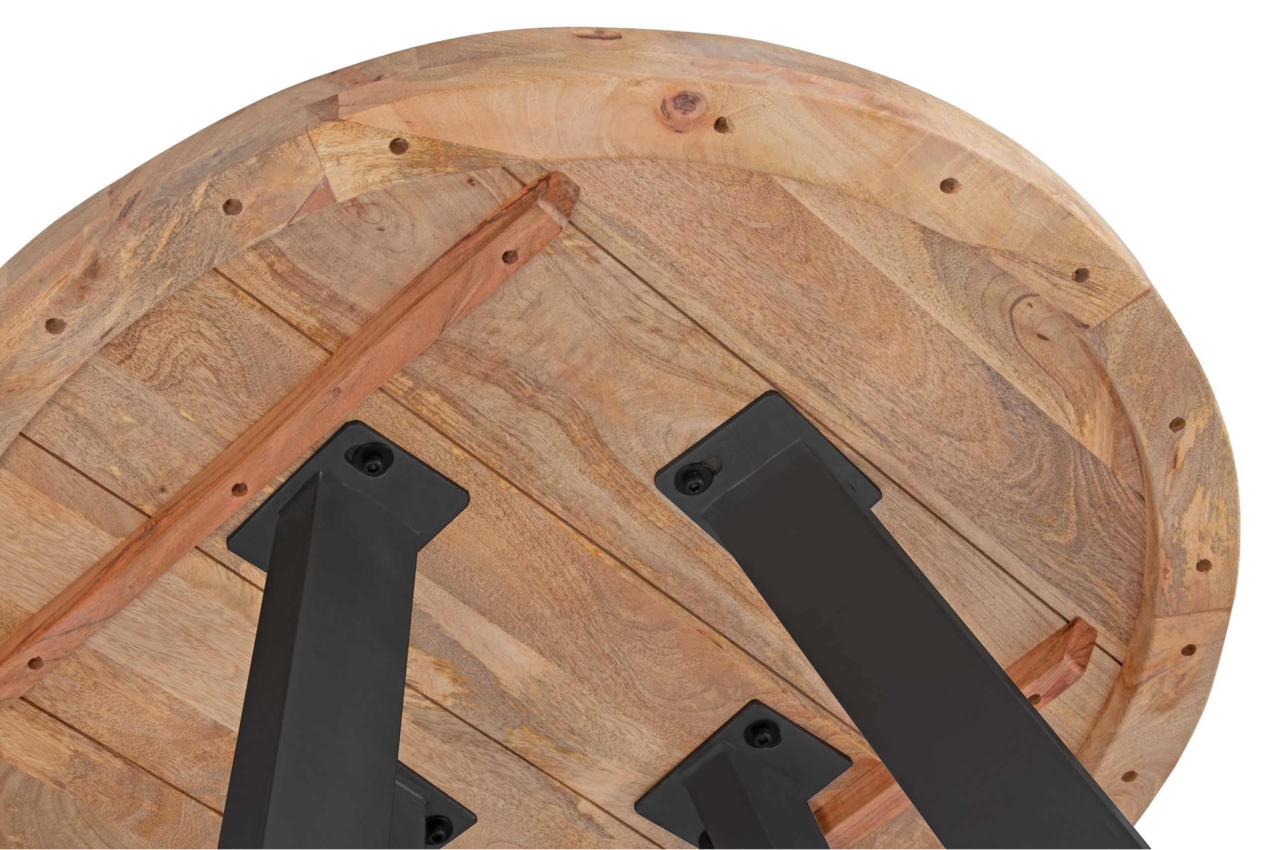 Esstisch rund Mangoholz massiv 140 cm schwarz ADELINA – Bild 5