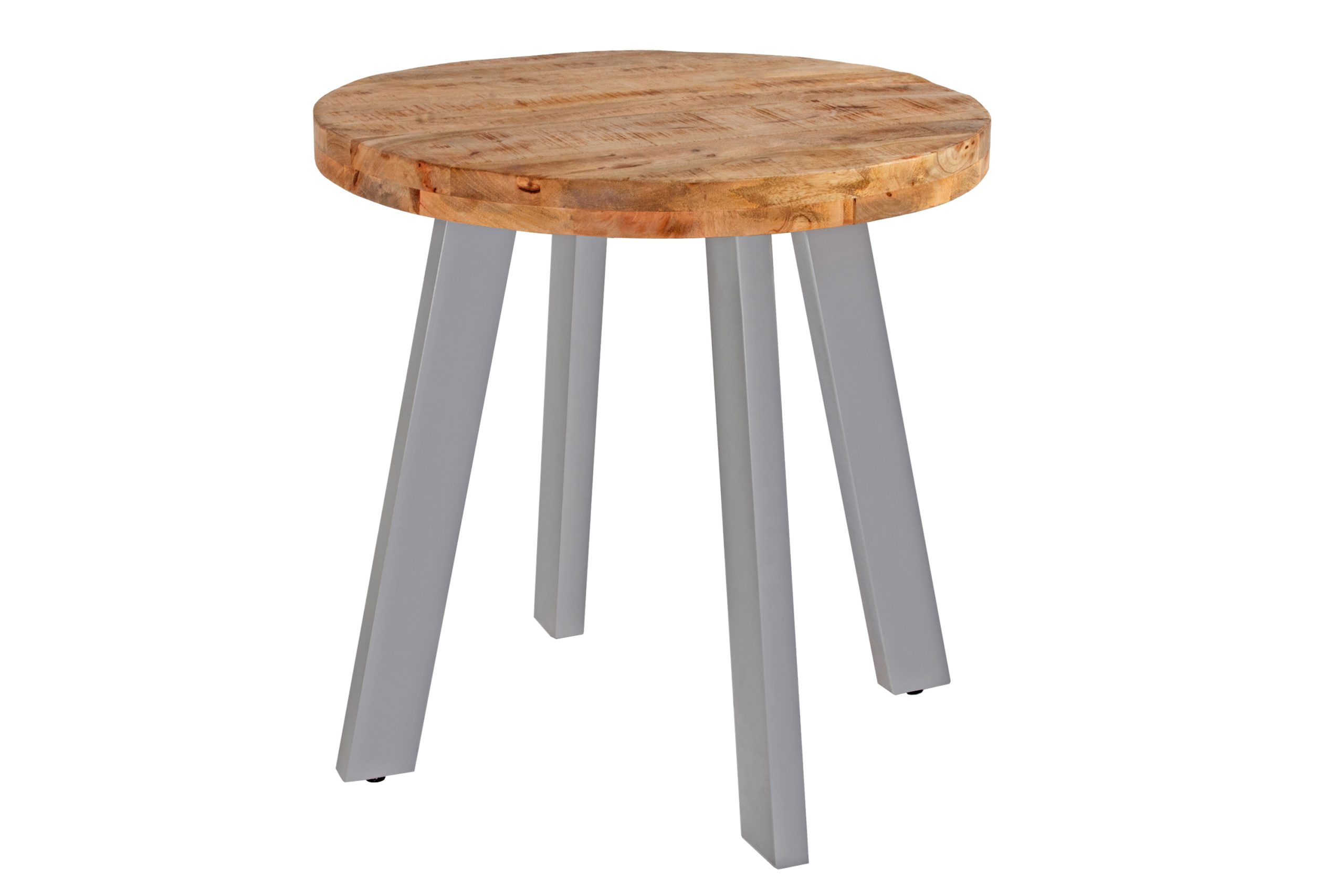 Esstisch rund Mangoholz massiv 100 cm silber ADELINA – Bild 2