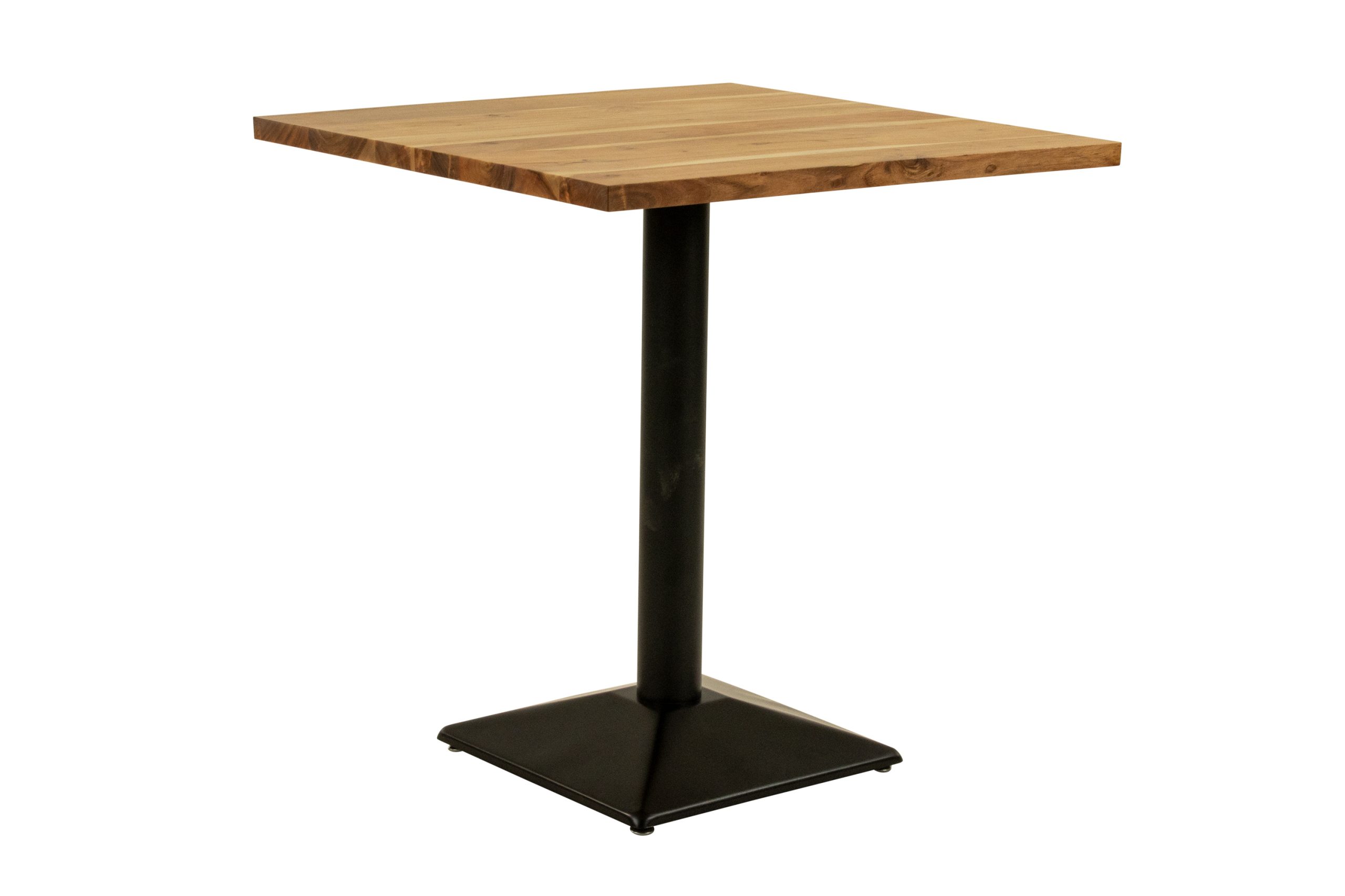 Bistrotisch Gerade Kante massiv Akazie natur 60 x 60 cm Säulengestell schwarz BRASILEIRO – Bild 3