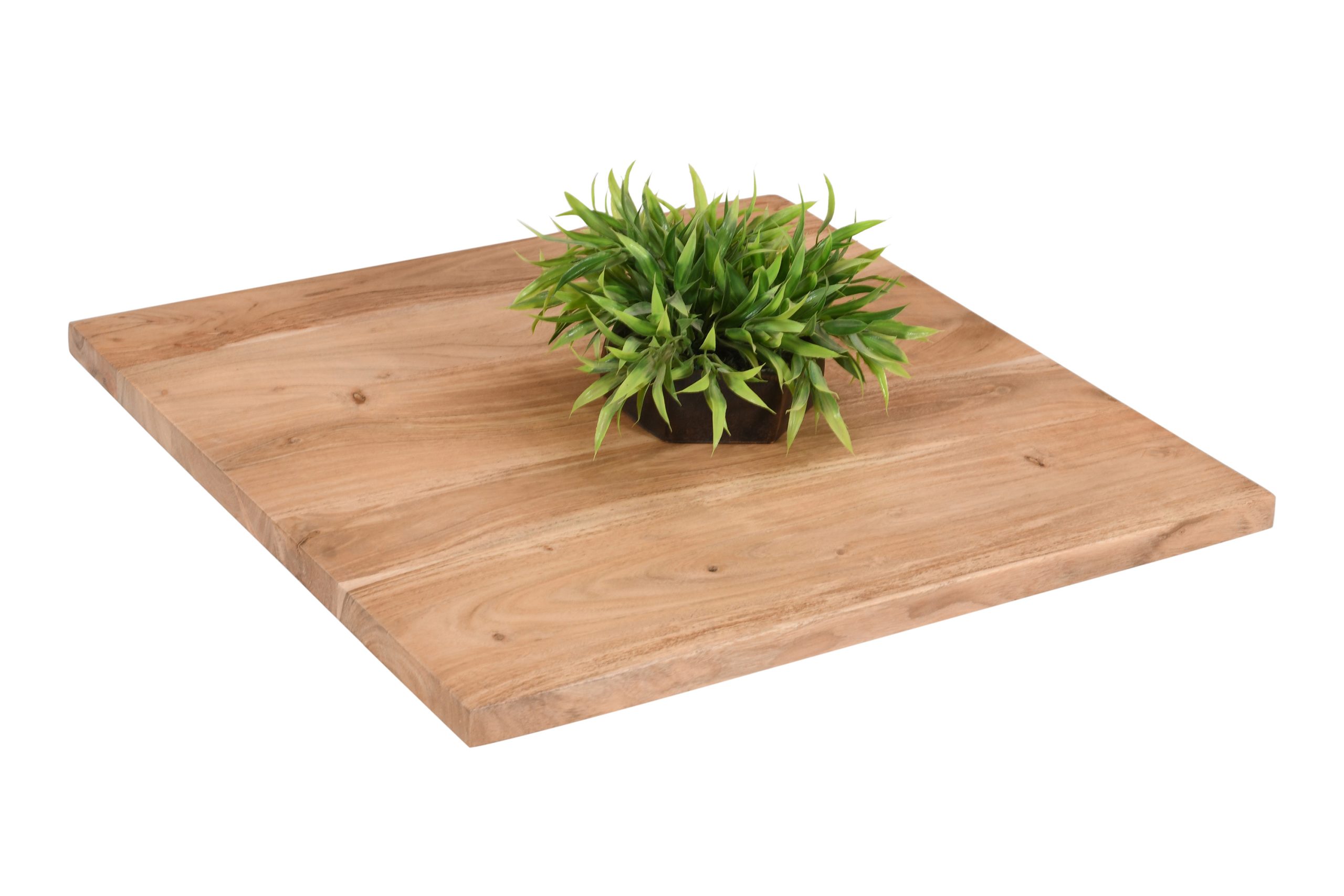 Tischplatte Gerade Kanten Akazie massiv Natur 60 x 60 cm BRASILEIRO