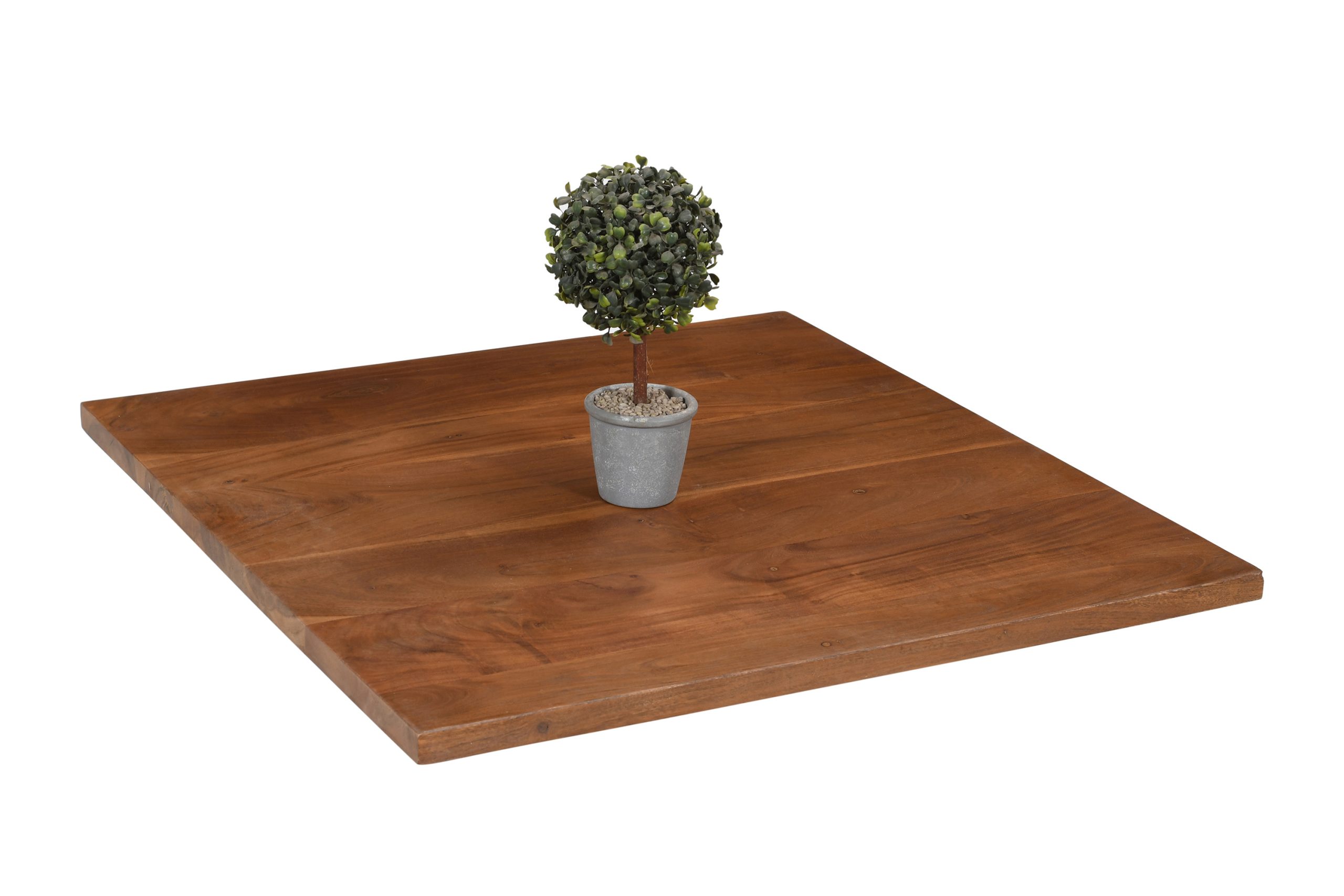 Tischplatte Gerade Kanten Akazie massiv Nussbaum 60 x 60 cm BRASILEIRO