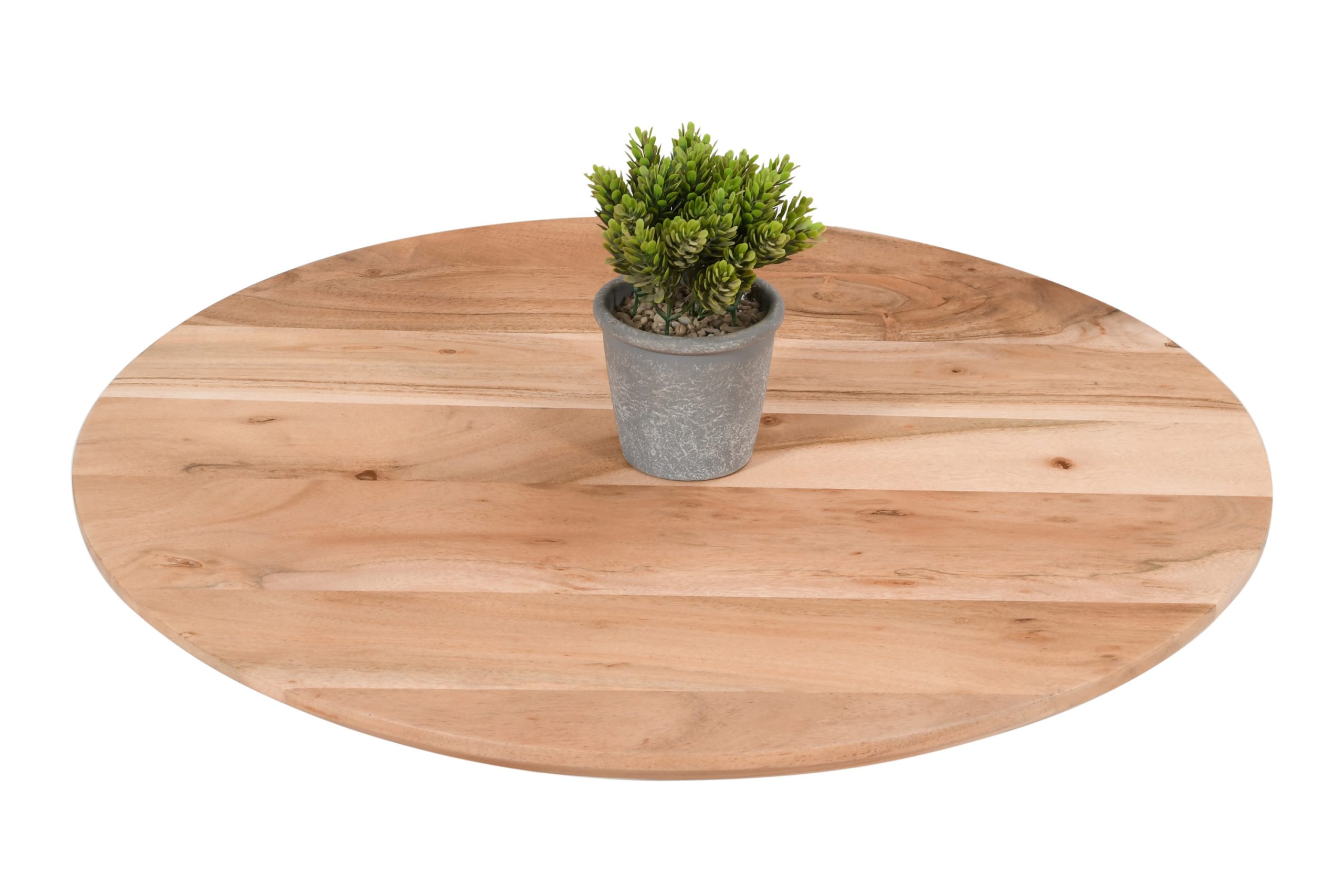 Tischplatte Schweizer Kante Runde Form Akazie massiv Natur 70 x 70 cm BRASILIA