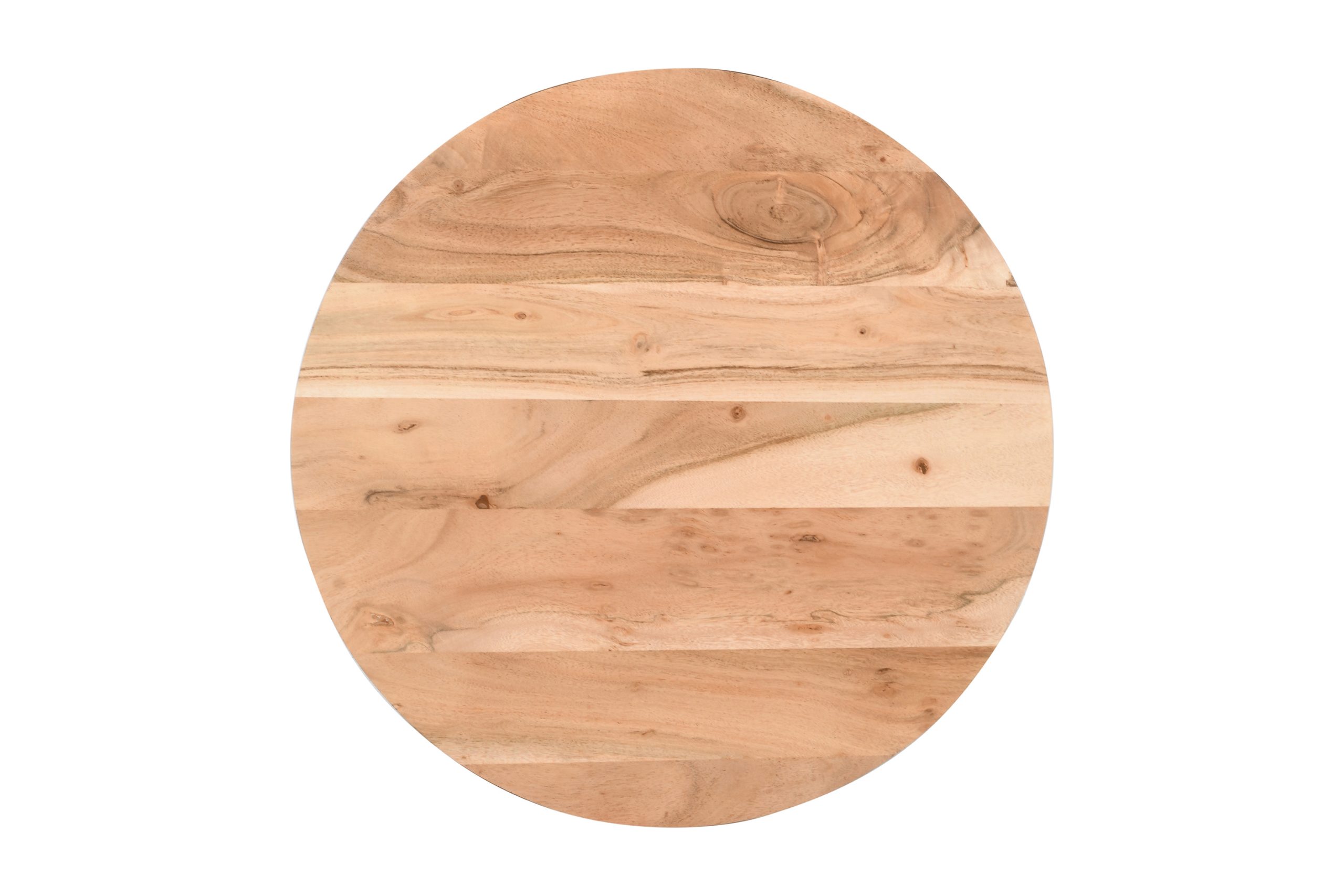 Tischplatte Schweizer Kante Runde Form Akazie massiv Natur 90 x 90 cm BRASILIA – Bild 5