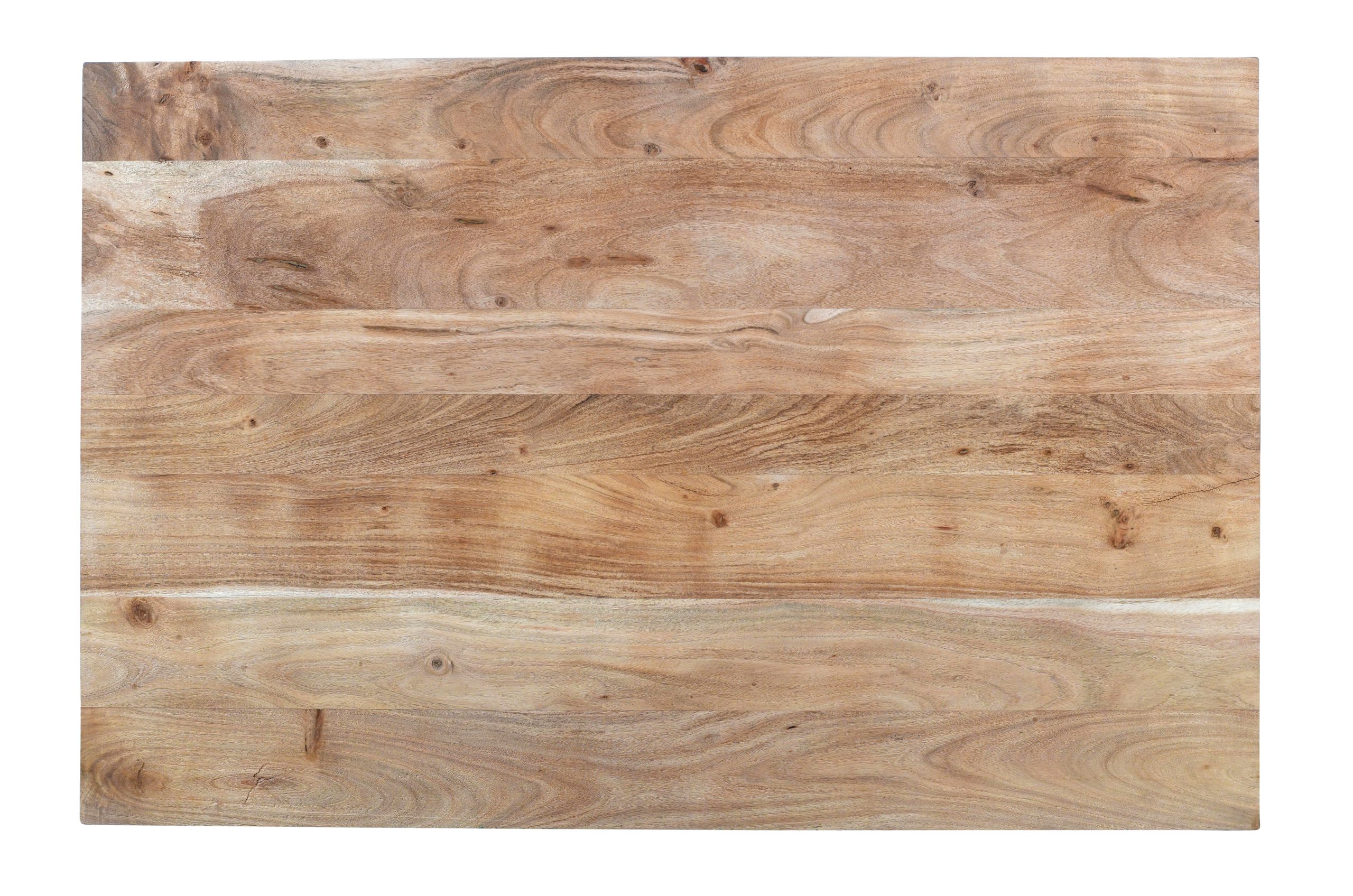 Esstisch 140x80cm Akazie massiv eichenfarben schweizer Kante U-Gestell schwarz DEAN – Bild 6